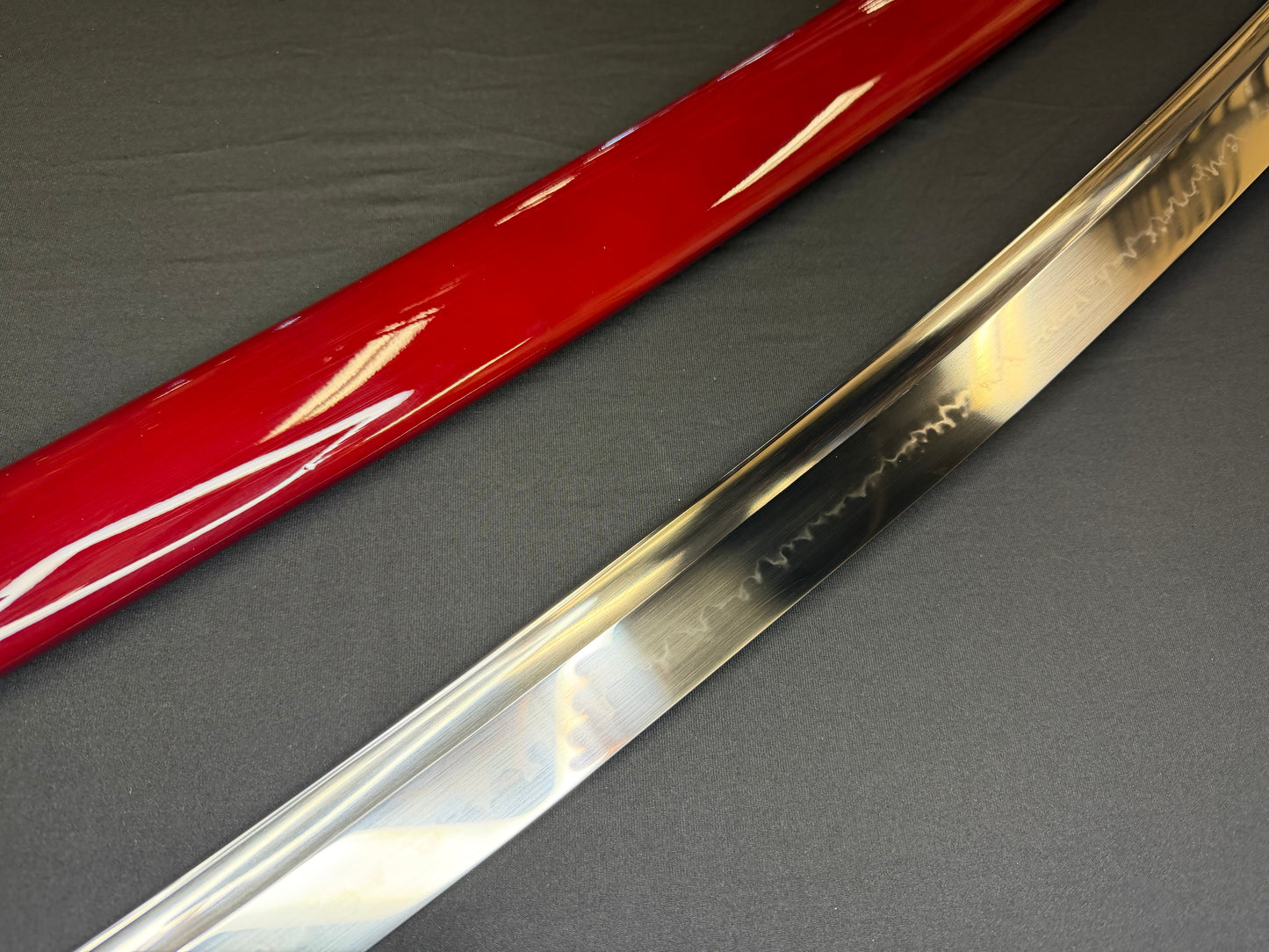 Legacy Steel O-Katana Titan Stout - Crimson Tonbo with Bo-hi, Choji Hamon, 1095 Clay Tempered
