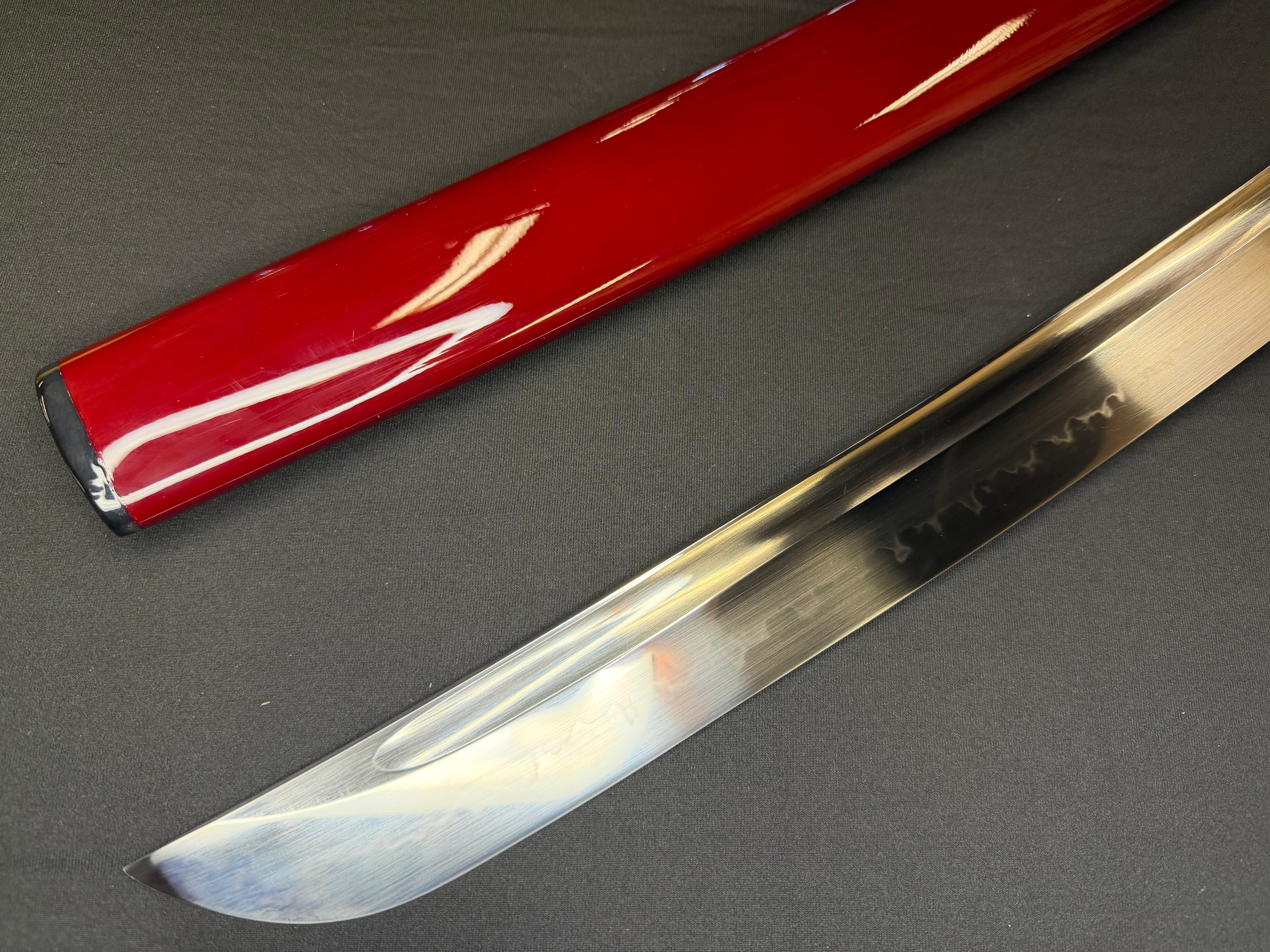 Legacy Steel O-Katana Titan Stout - Crimson Tonbo with Bo-hi, Choji Hamon, 1095 Clay Tempered