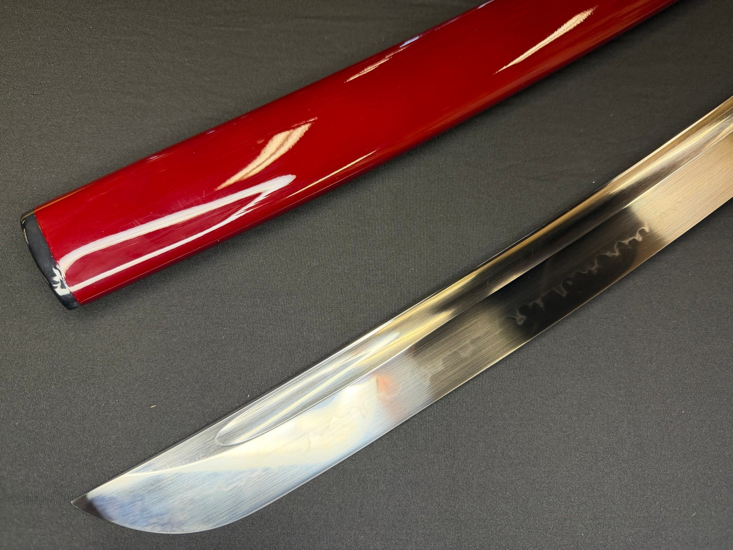 Legacy Steel O-Katana Titan Stout - Crimson Tonbo with Bo-hi, Choji Hamon, 1095 Clay Tempered