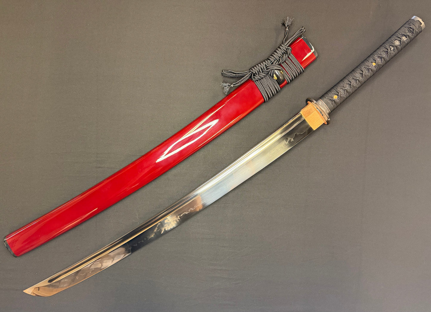 Legacy Steel O-Katana Titan Stout - Crimson Tonbo with Bo-hi, Choji Hamon, 1095 Clay Tempered