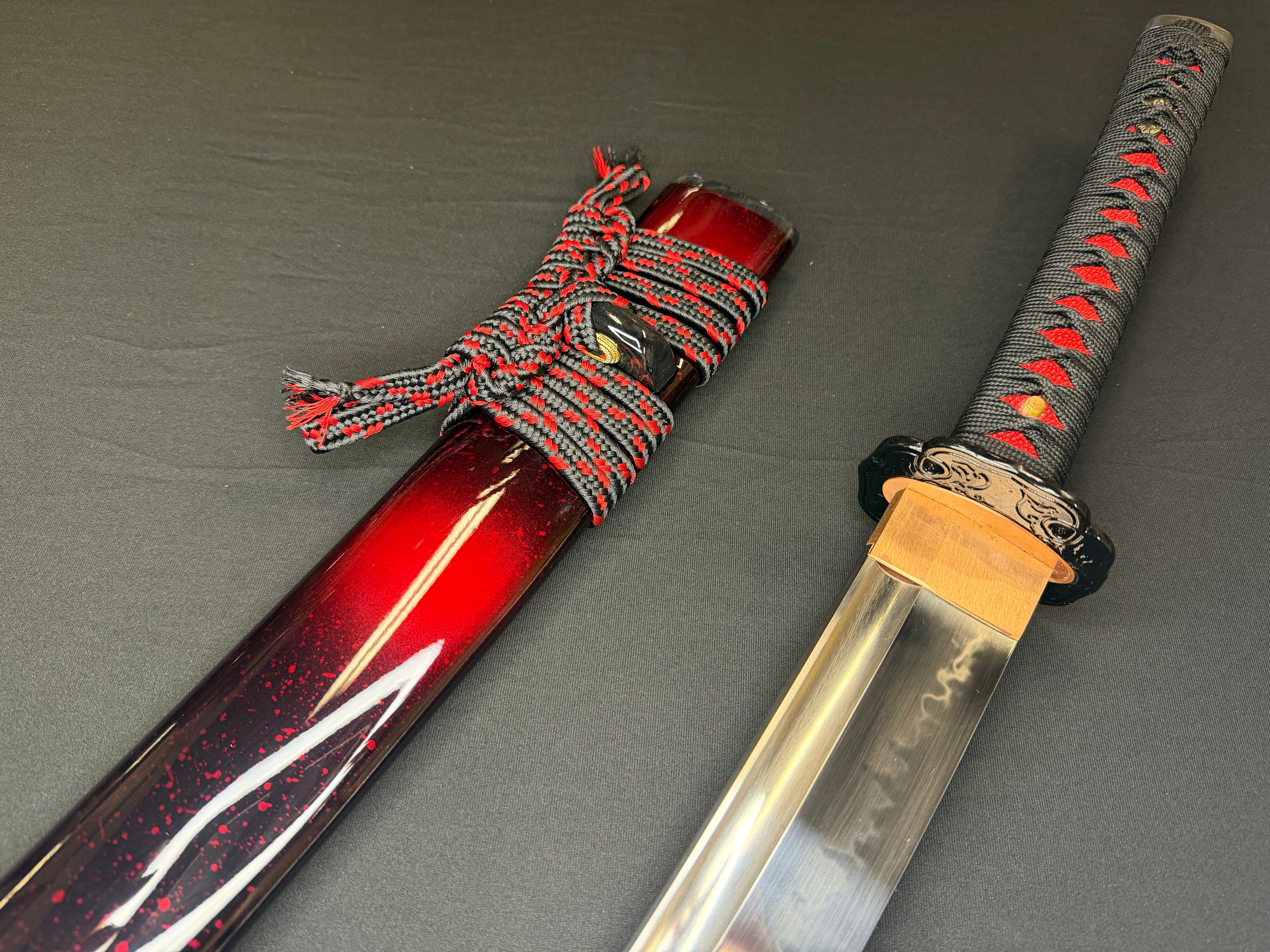 Legacy Steel O-Katana Titan Stout - Scarlet Imperial with Bo-hi, Choji Hamon, 1095 Clay Tempered