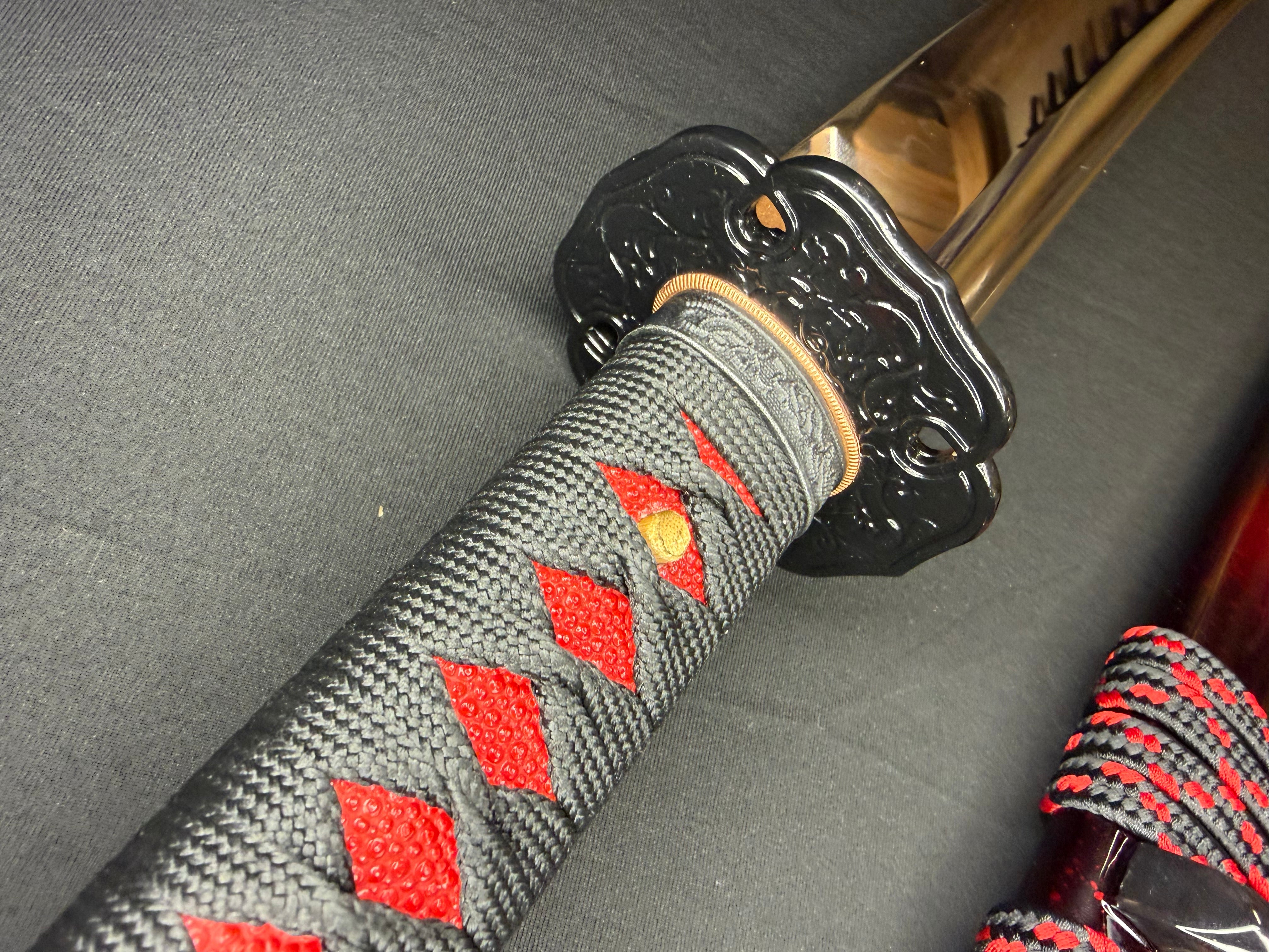 Legacy Steel O-Katana Titan Stout - Scarlet Imperial with Bo-hi, Choji Hamon, 1095 Clay Tempered