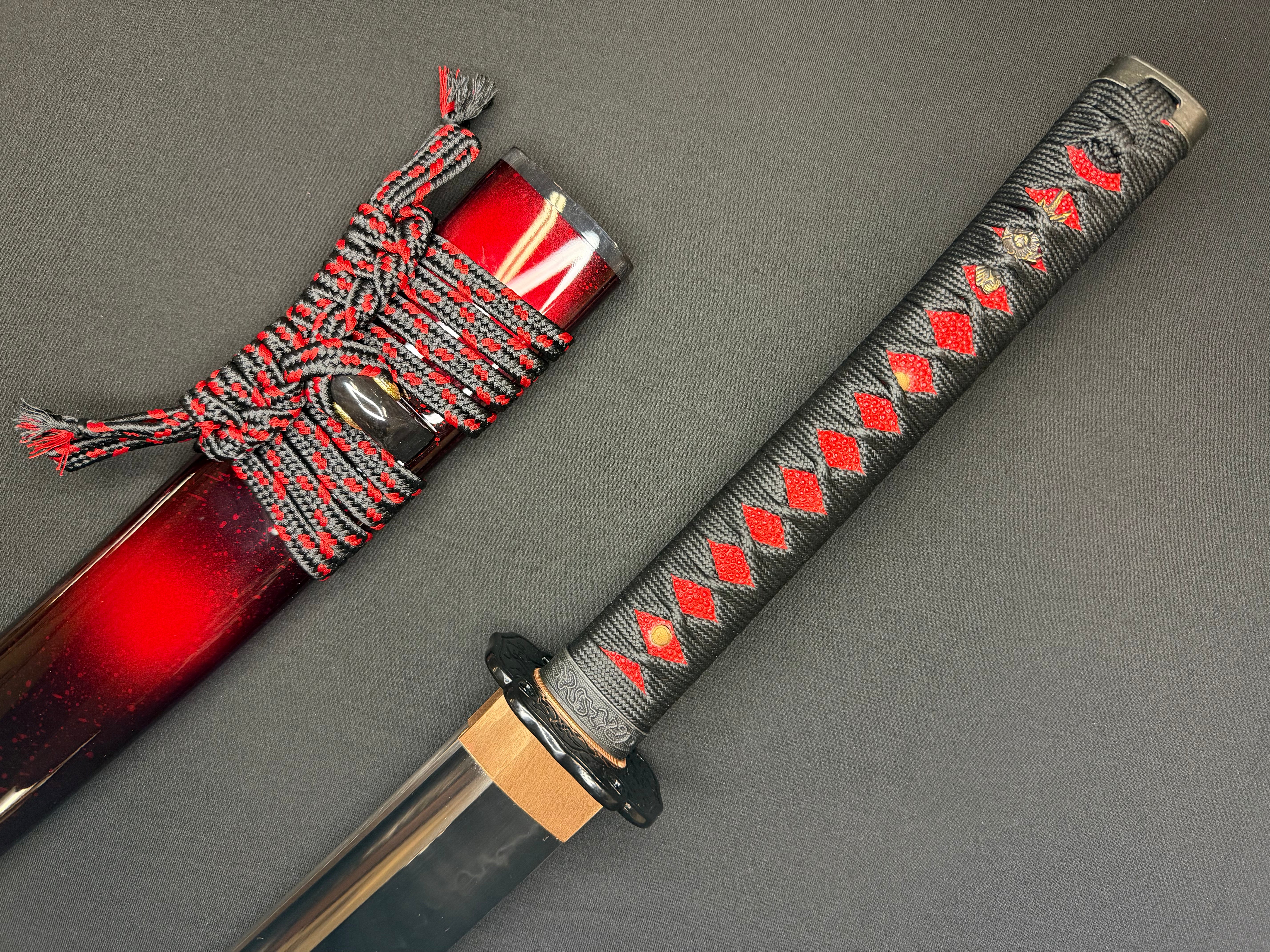 Legacy Steel O-Katana Titan Stout - Scarlet Imperial with Bo-hi, Choji Hamon, 1095 Clay Tempered