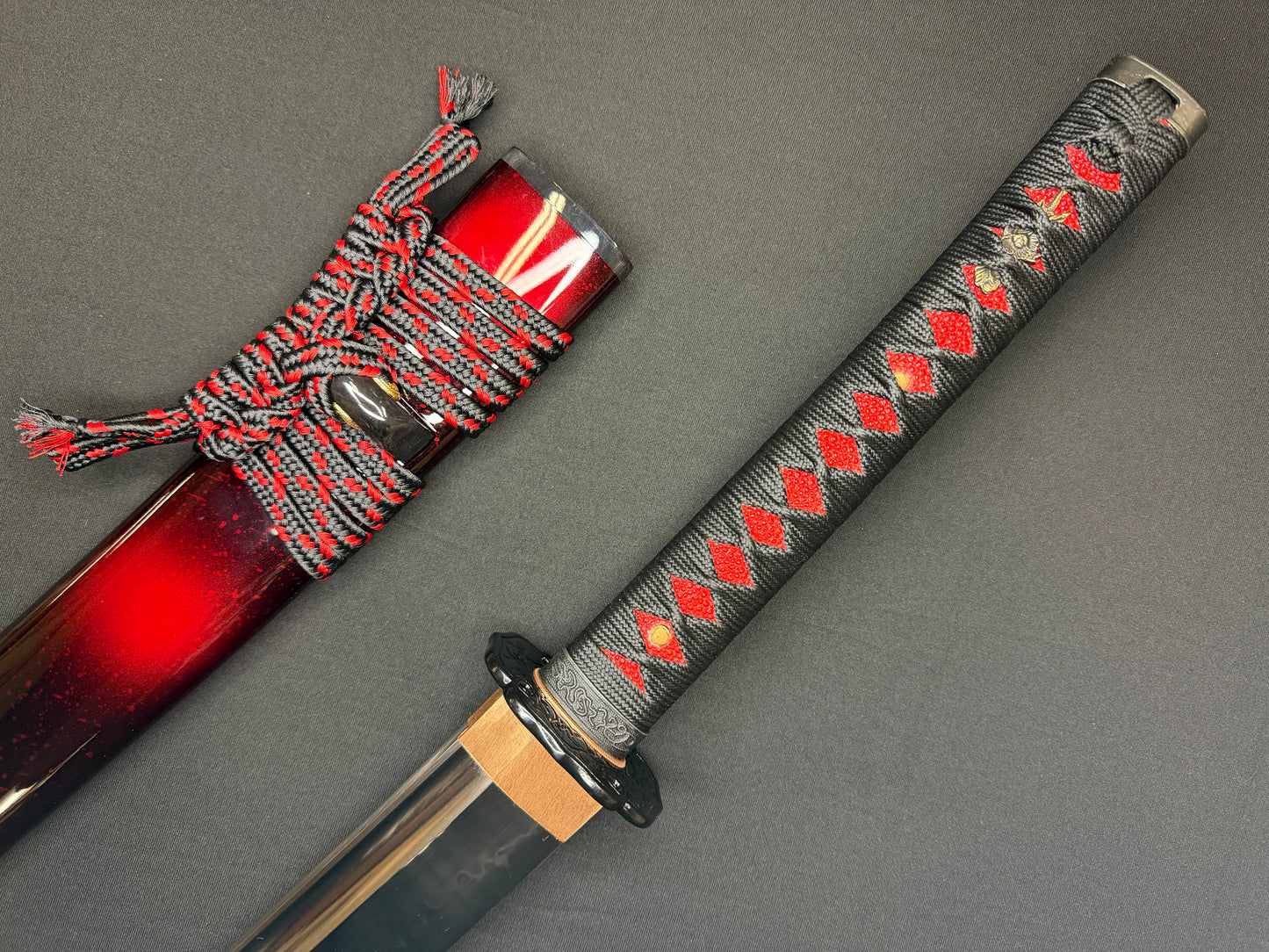 Legacy Steel O-Katana Titan Stout - Scarlet Imperial with Bo-hi, Choji Hamon, 1095 Clay Tempered