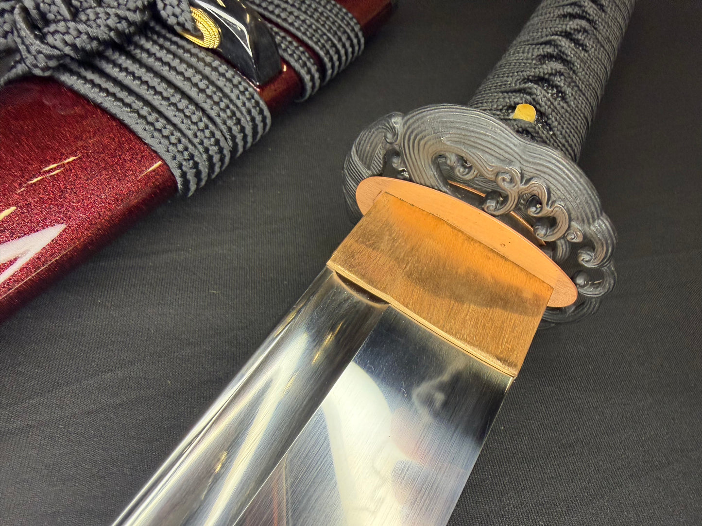 Legacy Steel O-Katana Titan Stout - Crimson Waves with Bo-hi, Choji Hamon, 1095 Clay Tempered