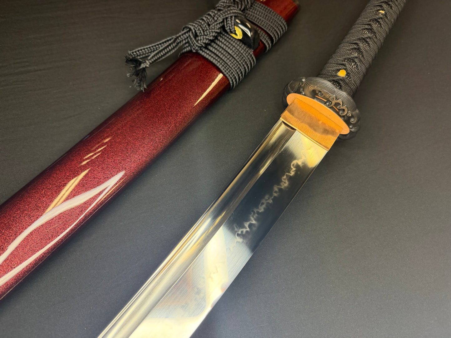 Legacy Steel O-Katana Titan Stout - Crimson Waves with Bo-hi, Choji Hamon, 1095 Clay Tempered