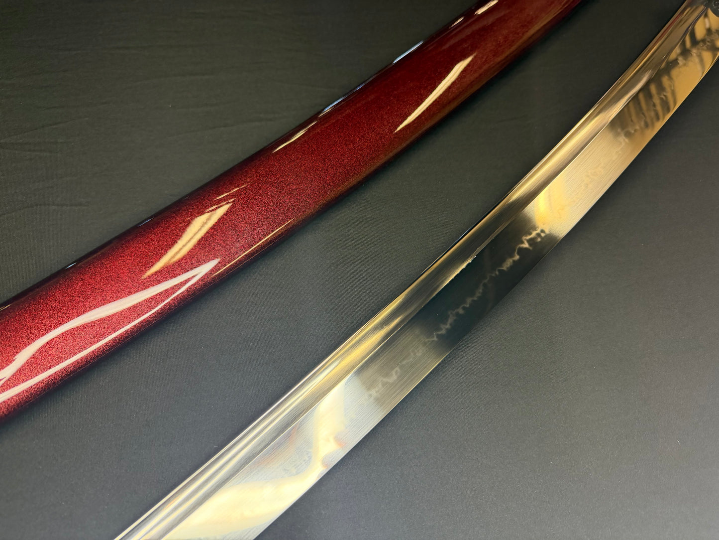 Legacy Steel O-Katana Titan Stout - Crimson Waves with Bo-hi, Choji Hamon, 1095 Clay Tempered
