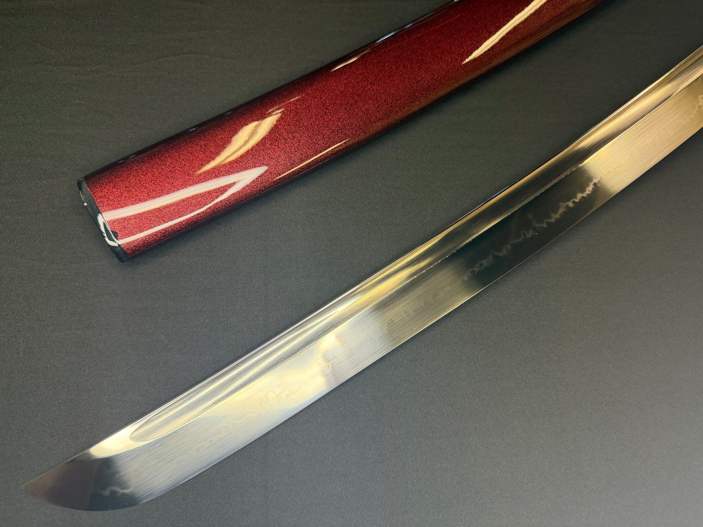 Legacy Steel O-Katana Titan Stout - Crimson Waves with Bo-hi, Choji Hamon, 1095 Clay Tempered
