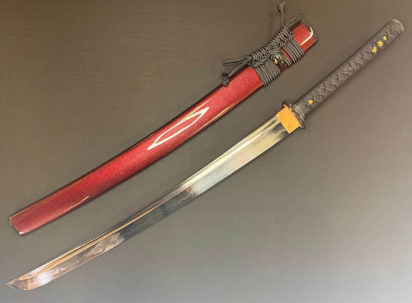Legacy Steel O-Katana Titan Stout - Crimson Waves with Bo-hi, Choji Hamon, 1095 Clay Tempered