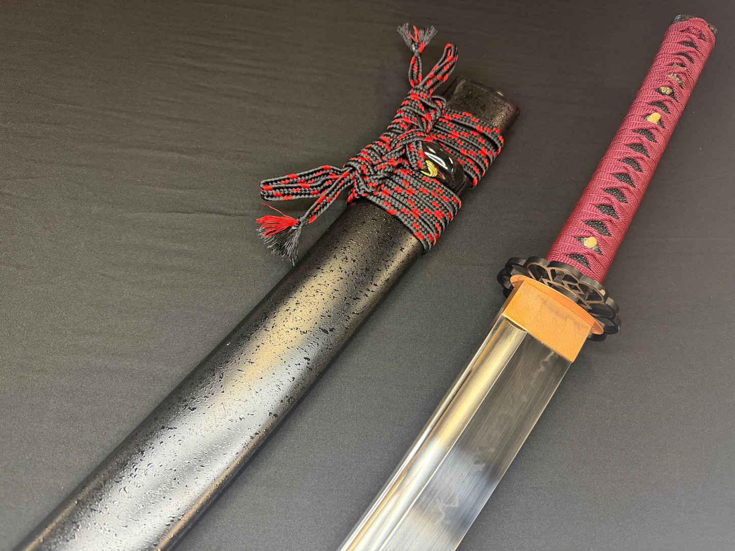 Legacy Steel O-Katana Titan Stout - Scarlet Chrysanthemum with Bo-hi, Choji Hamon, 1095 Clay Tempered