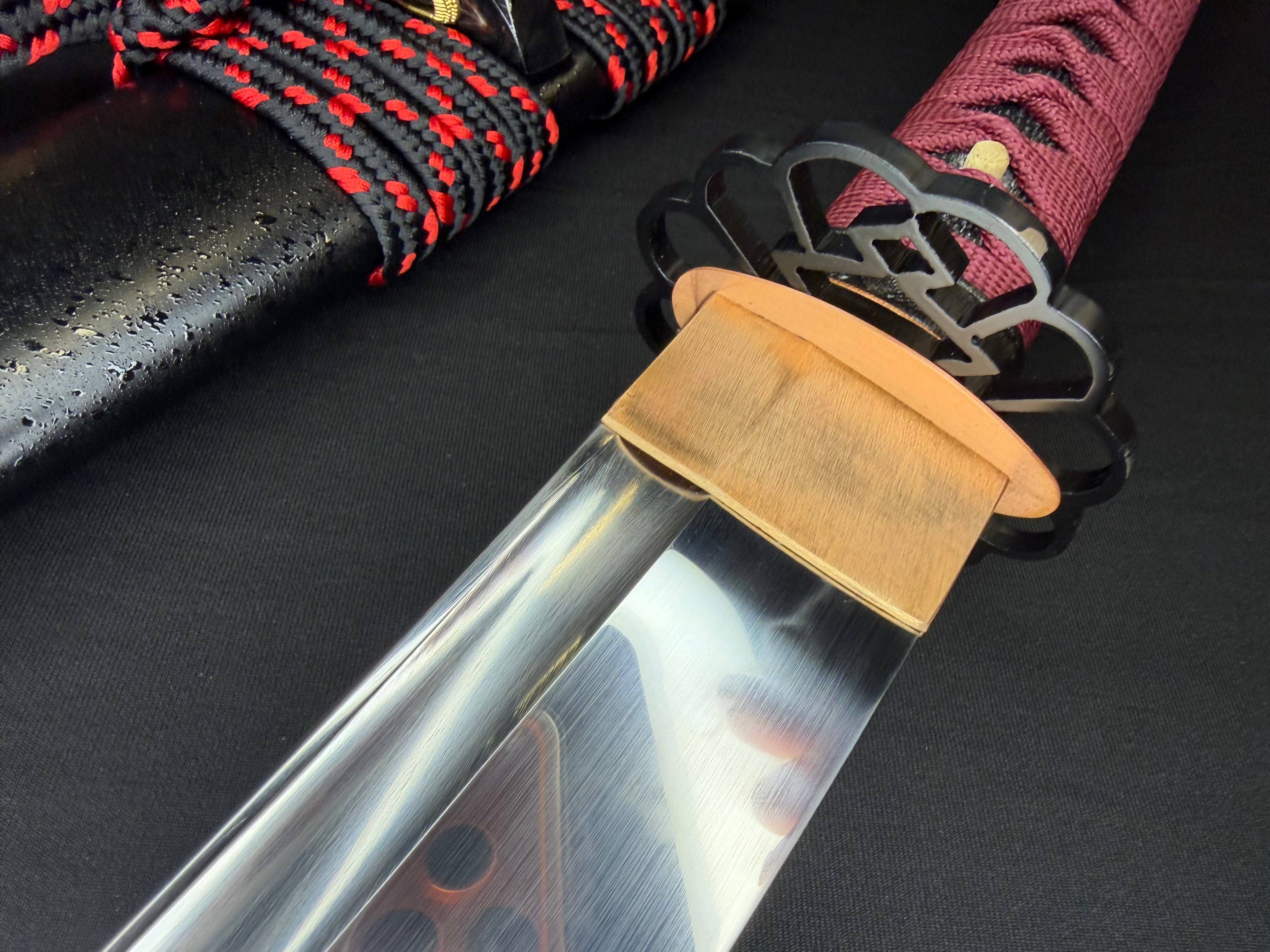 Legacy Steel O-Katana Titan Stout - Scarlet Chrysanthemum with Bo-hi, Choji Hamon, 1095 Clay Tempered