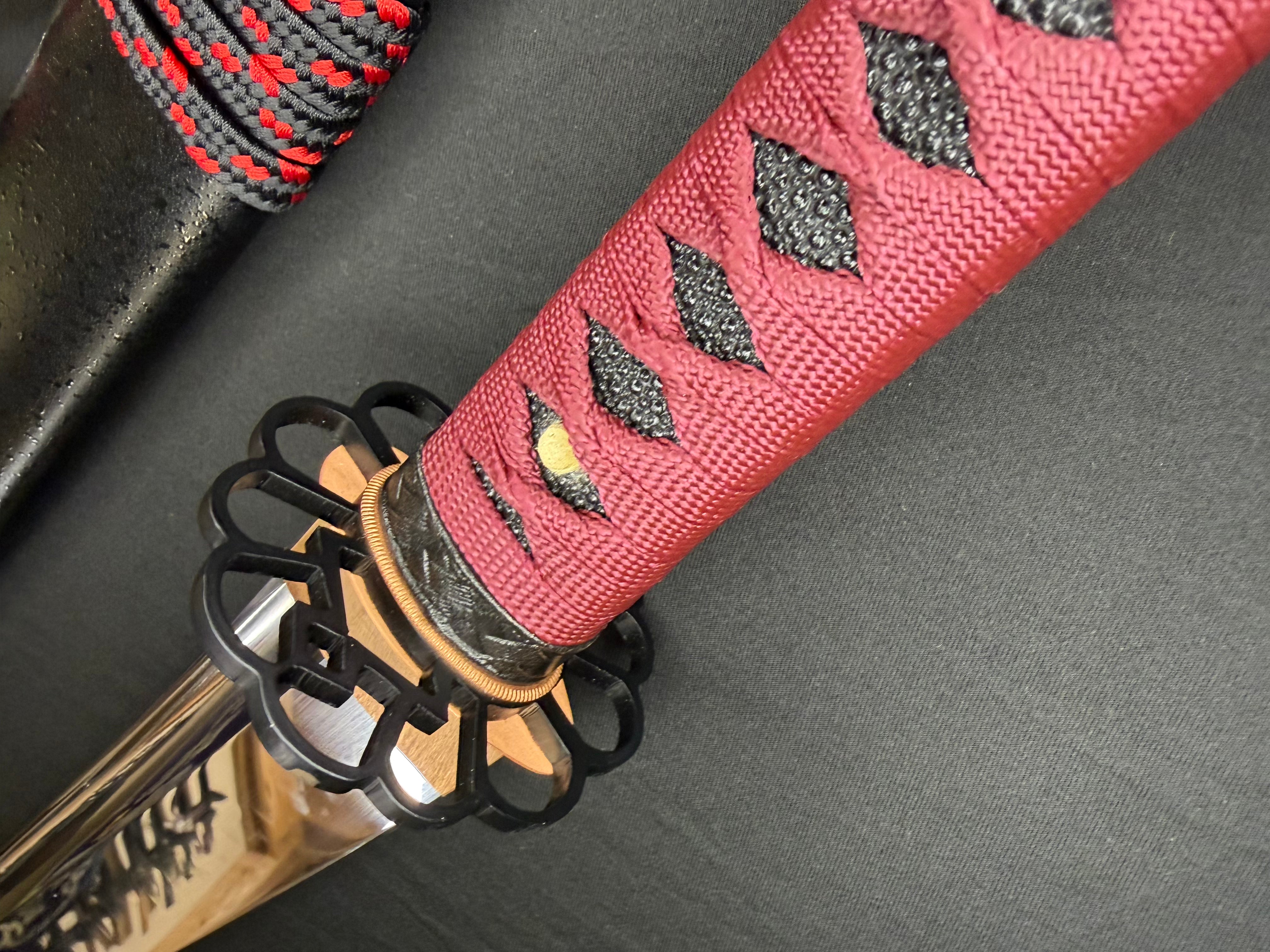 Legacy Steel O-Katana Titan Stout - Scarlet Chrysanthemum with Bo-hi, Choji Hamon, 1095 Clay Tempered