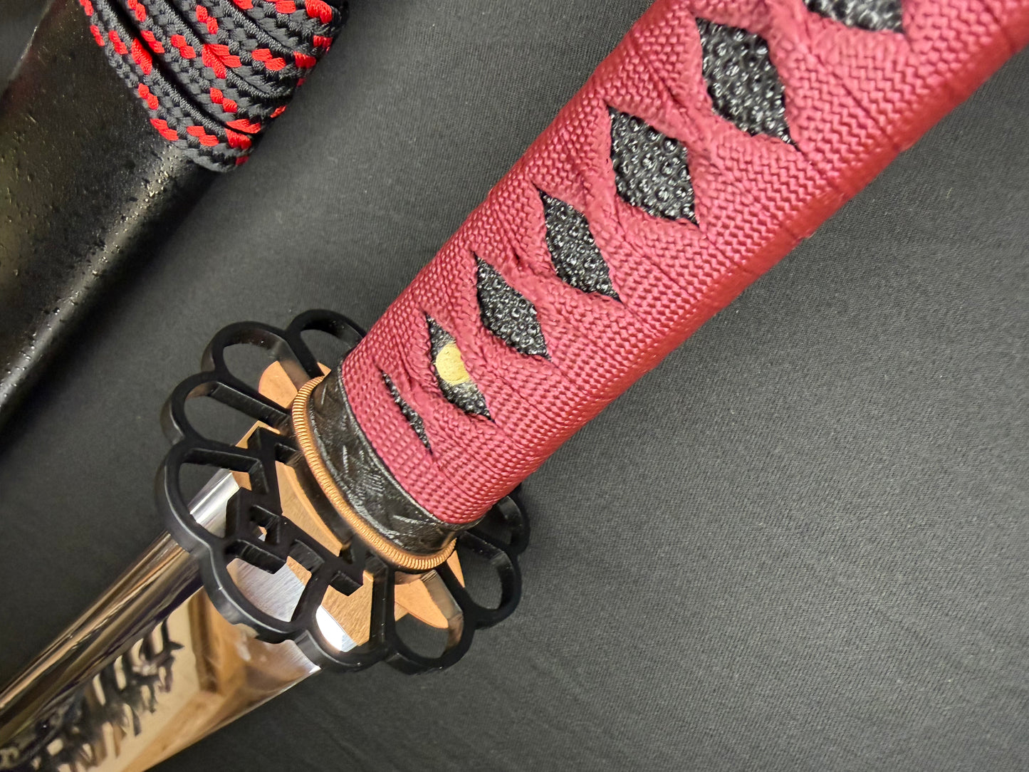 Legacy Steel O-Katana Titan Stout - Scarlet Chrysanthemum with Bo-hi, Choji Hamon, 1095 Clay Tempered