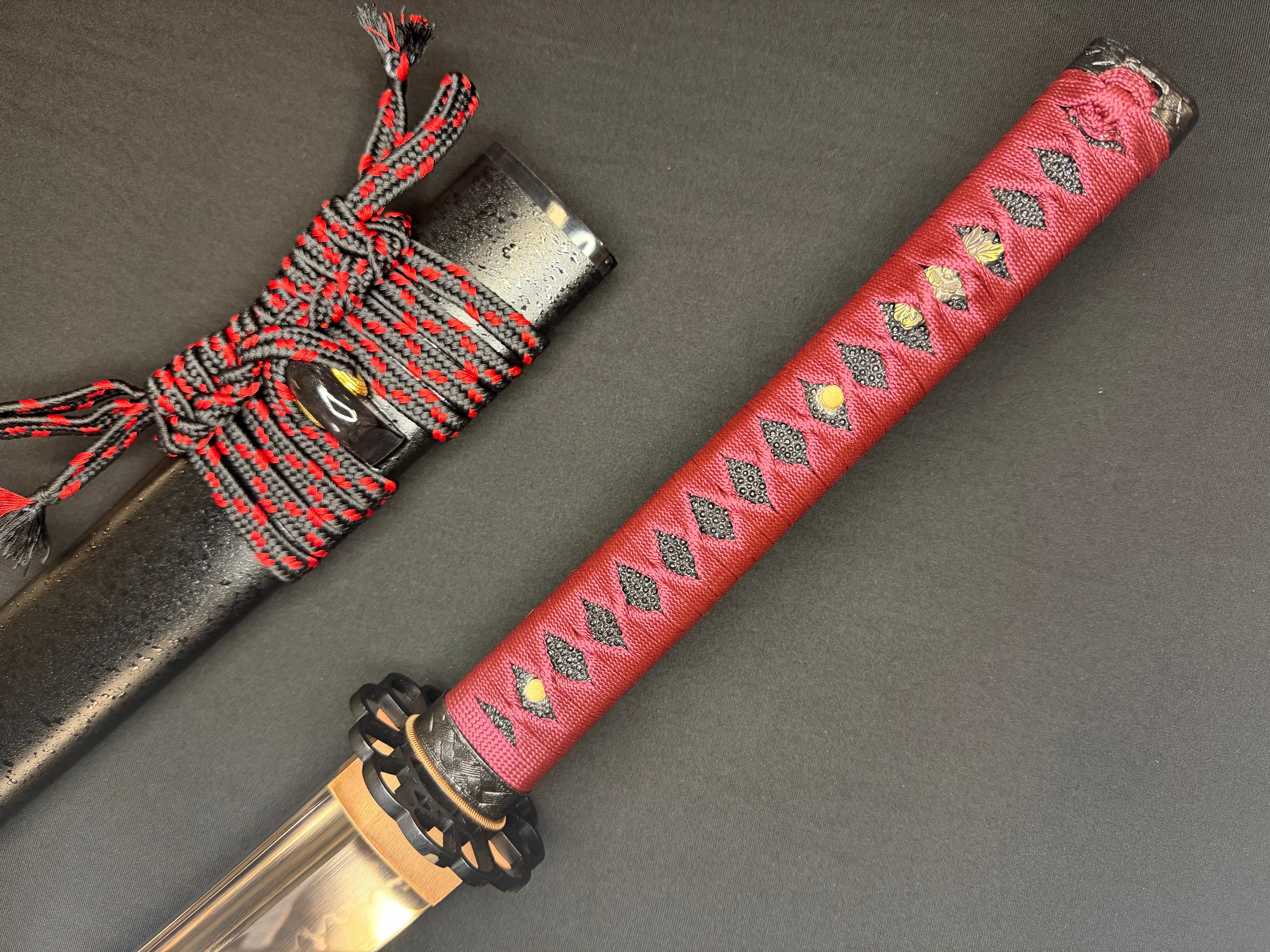 Legacy Steel O-Katana Titan Stout - Scarlet Chrysanthemum with Bo-hi, Choji Hamon, 1095 Clay Tempered