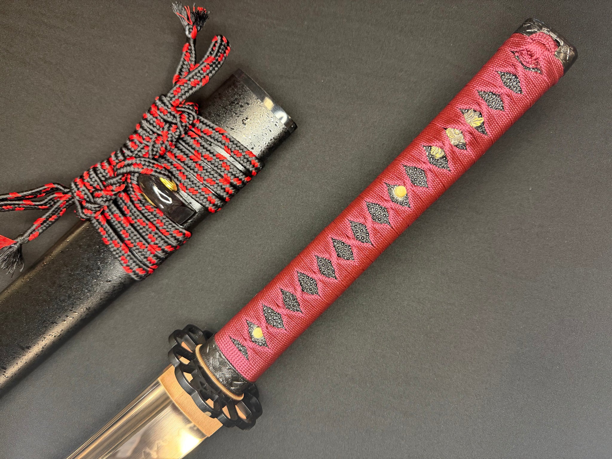 Legacy Steel O-Katana Titan Stout - Scarlet Chrysanthemum with Bo-hi, Choji Hamon, 1095 Clay Tempered