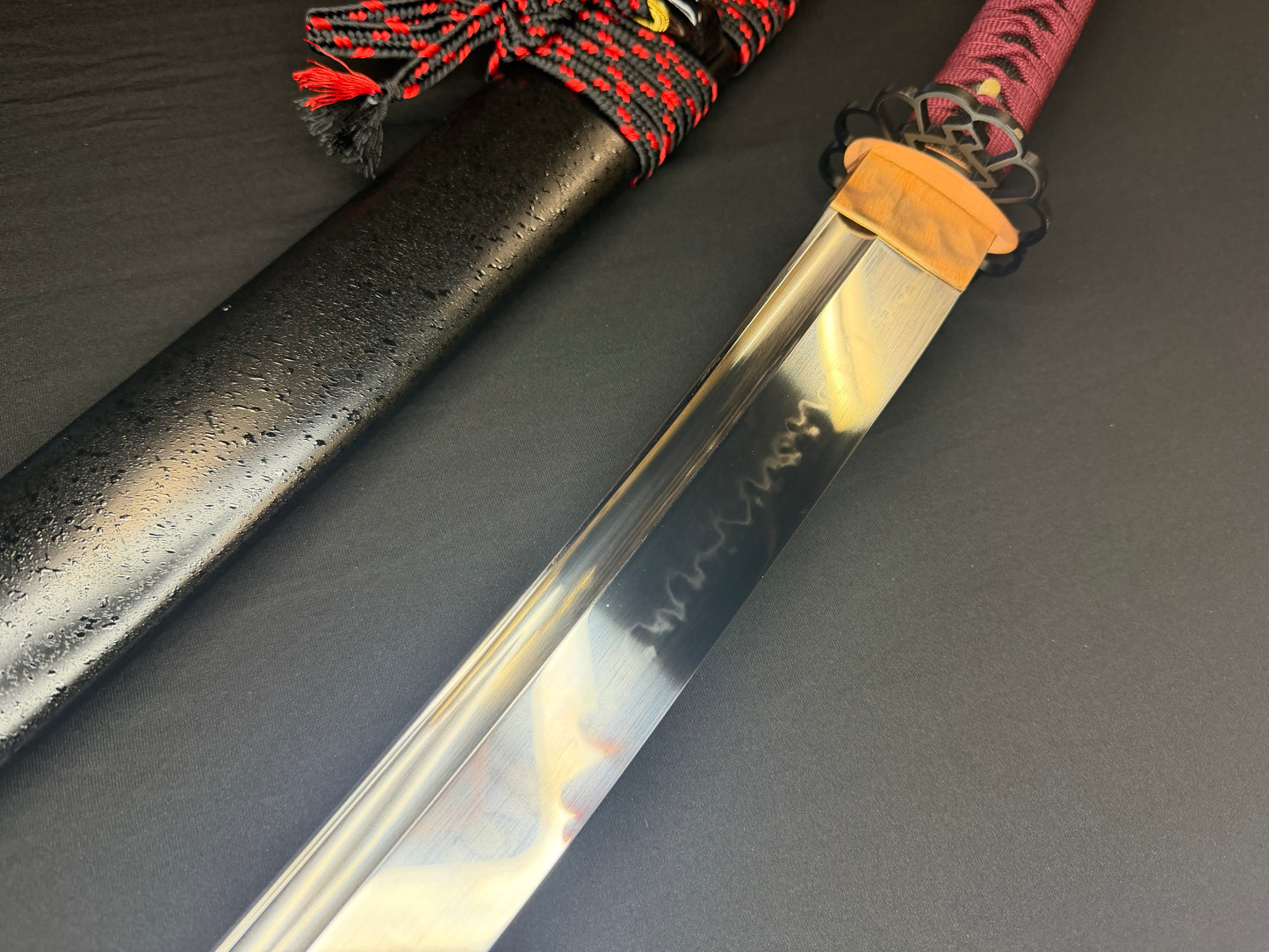 Legacy Steel O-Katana Titan Stout - Scarlet Chrysanthemum with Bo-hi, Choji Hamon, 1095 Clay Tempered