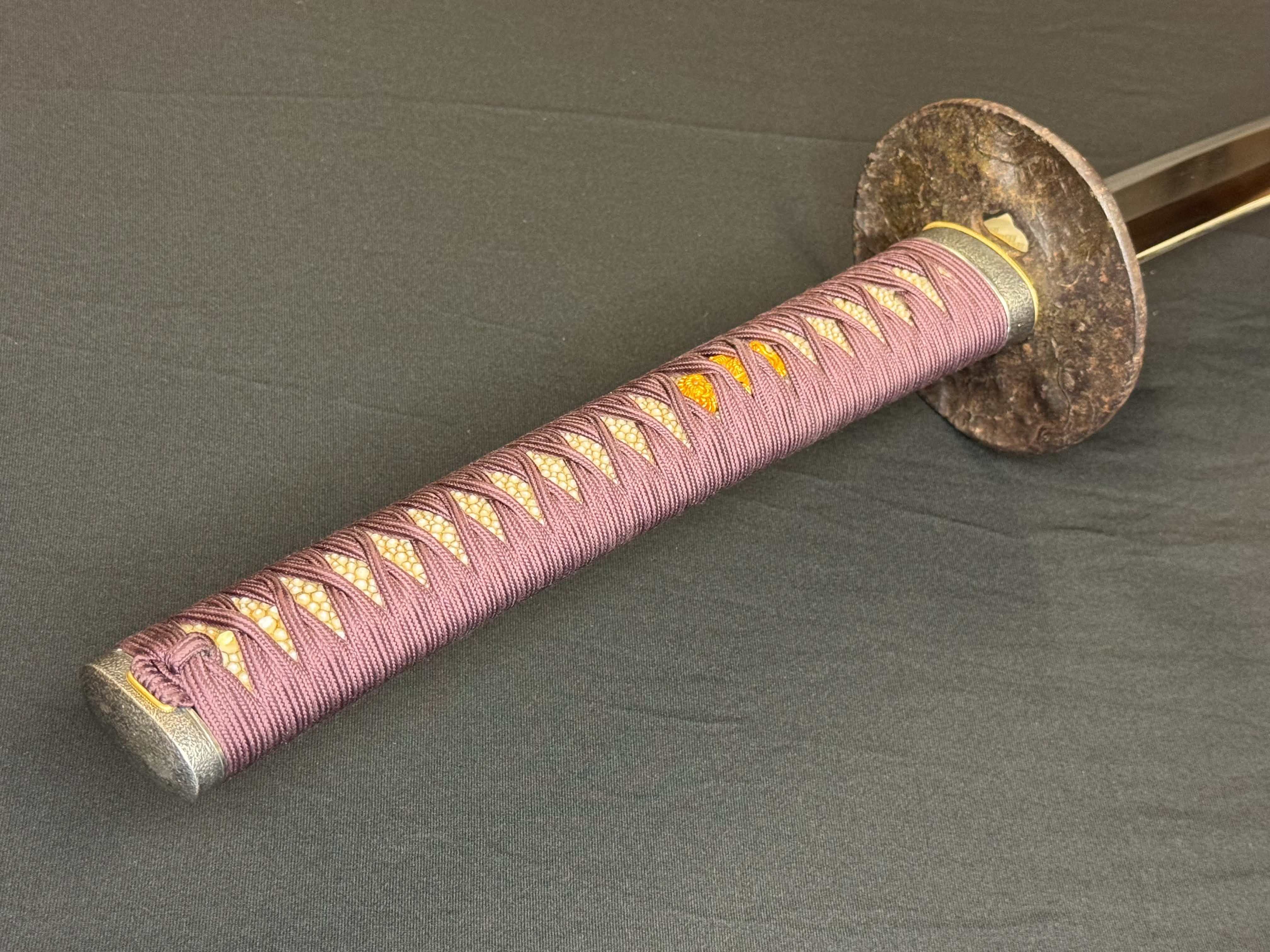 Antique Nihonto - Late Edo GIANT Katana with Koshirae, Signed Koshu Yori Katsuyamajo Minami Hisatsugu Saku Kore, Dated Tenpo 13 February, NBTHK Certified
