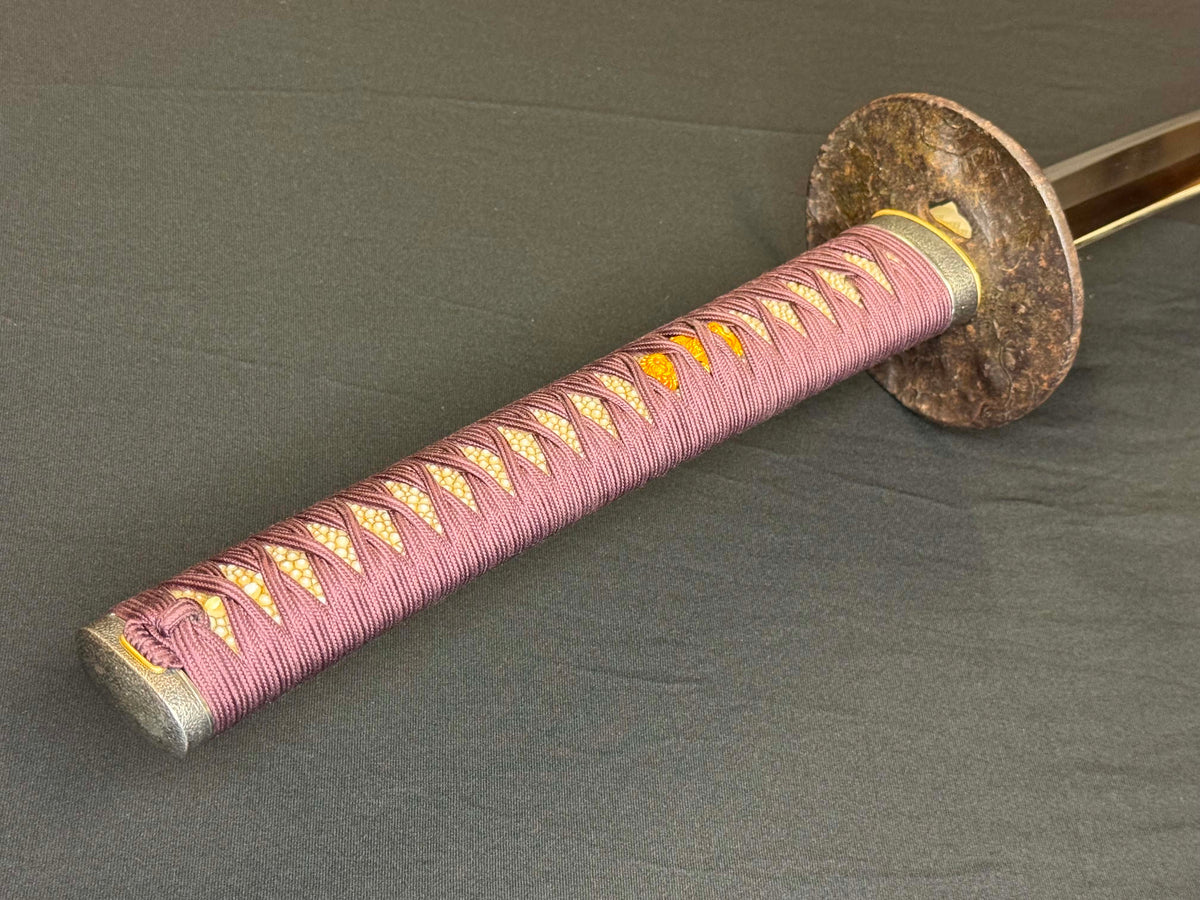 Antique Nihonto - Late Edo GIANT Katana with Koshirae, Signed Koshu Yori Katsuyamajo Minami Hisatsugu Saku Kore, Dated Tenpo 13 (1842) February, NBTHK Certified