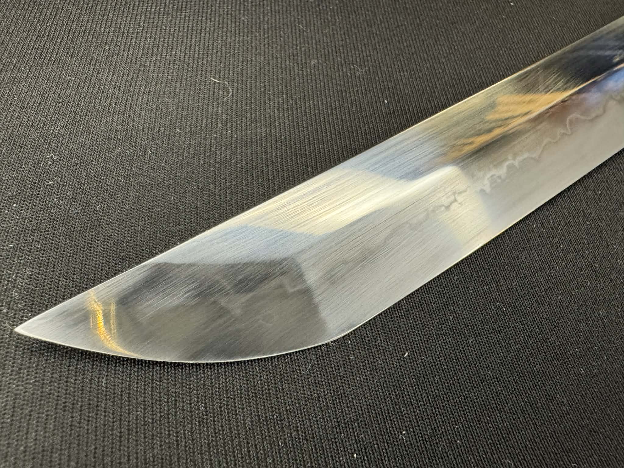 Moritaka Razor Prestige Katana - Sun Cherry - Clay-Tempered T10 Choji hamon, Hazuya Polish