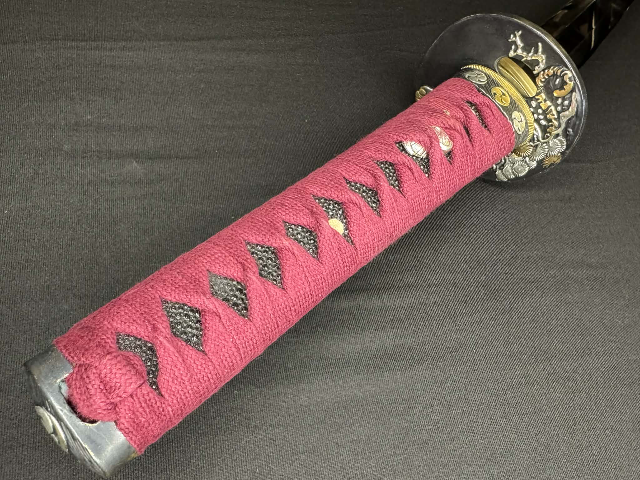 Legacy Steel Crimson Tiger Iris Reaper Wakizashi  - 1095 Clay Tempered Shobu Zukuri Suguha
