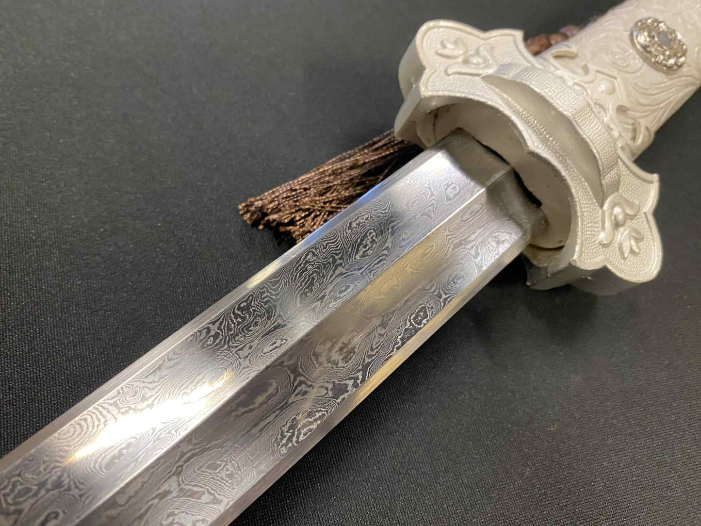 Pre-order Tang Jian - White Court - Damascus Steel