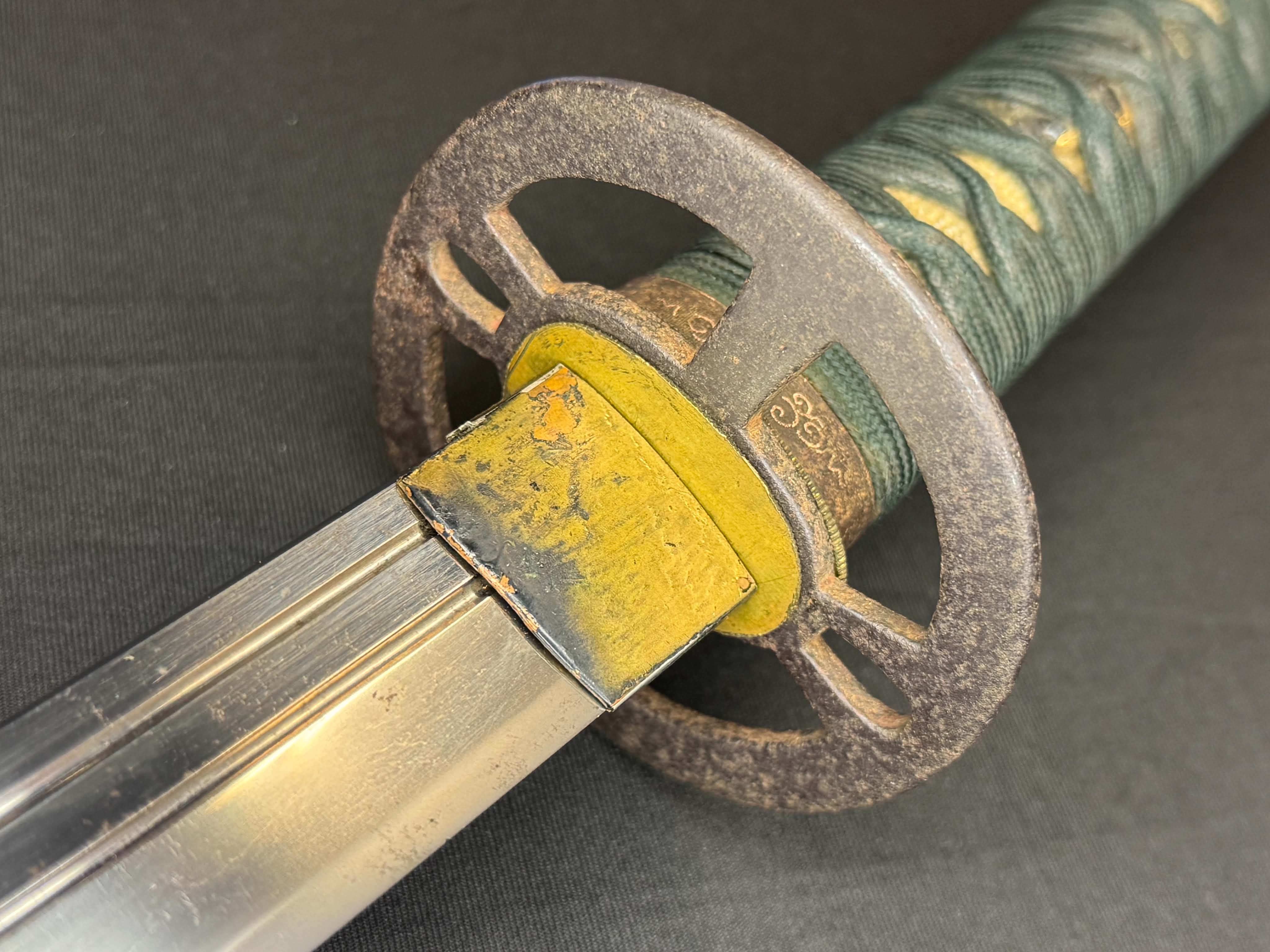 Antique Nihonto - Katana in Handachi Koshirae, Signed Chikushu Ju Sa Yasuchika, Dated Genji 1 (1864) NBTHK Certified