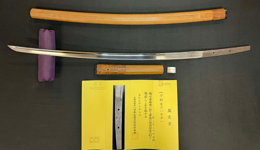 Antique Nihonto - Late Muromachi Katana in Shirasaya - Signed Tomotsugu, NBTHK attributed to Uda