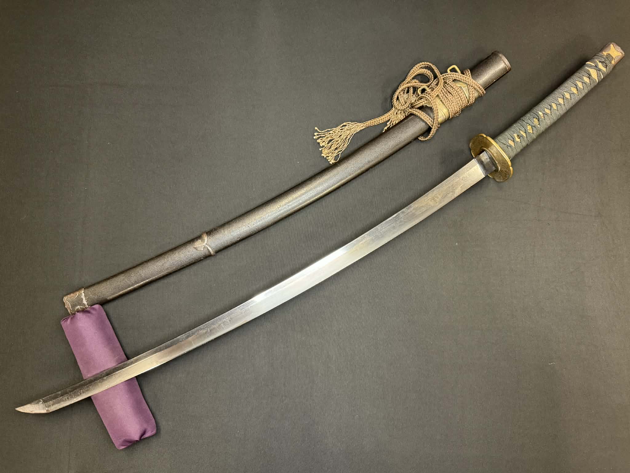 Antique Nihonto - Katana in Tachi Koshirae, signed Rai Kuni- (unverified)