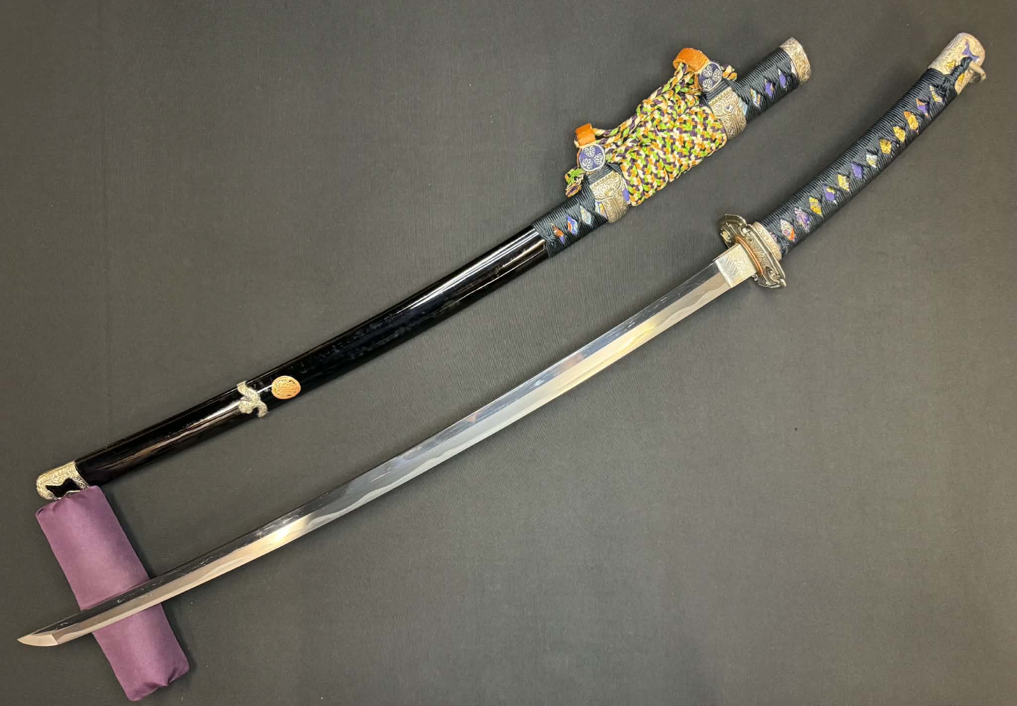 Antique Nihonto - Possible BATTLE DAMAGE Katana in Tachi Koshirae, signed Kunimune (unverified)