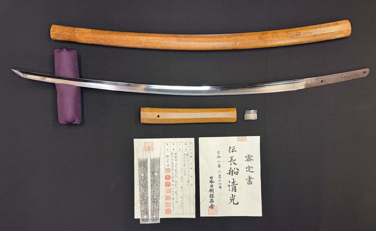 Antique Nihonto - Late Muromachi (500 years old) Katana in Shirasaya, Partial Signature and Dated, NTHK Attributed to Den Bizen Osafune Kiyomitsu
