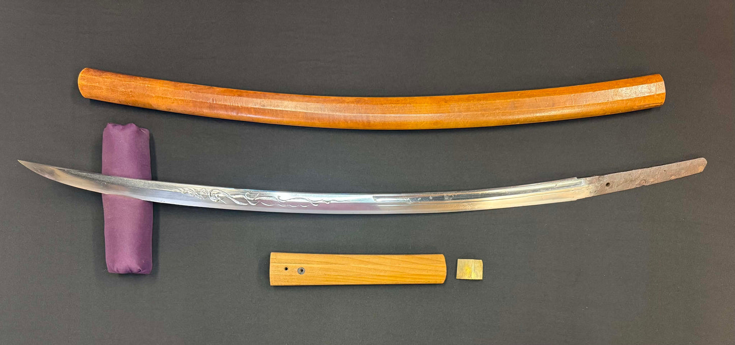 Antique Nihonto - Nagamaki Naoshi Katana in Shirasaya