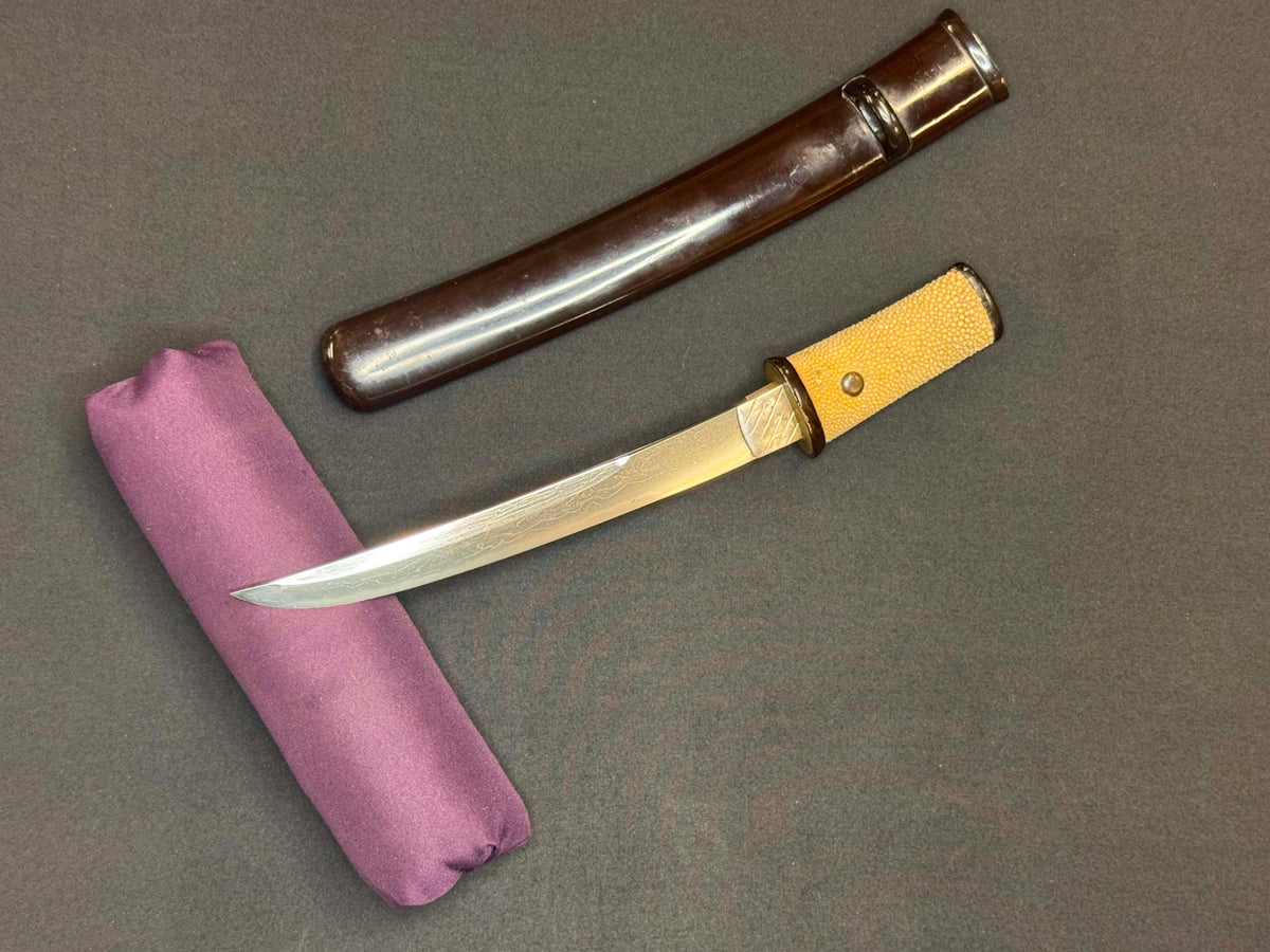 Antique Nihonto - Kanmuri Tanto in Koshirae, signed Hiromasa (not verified)