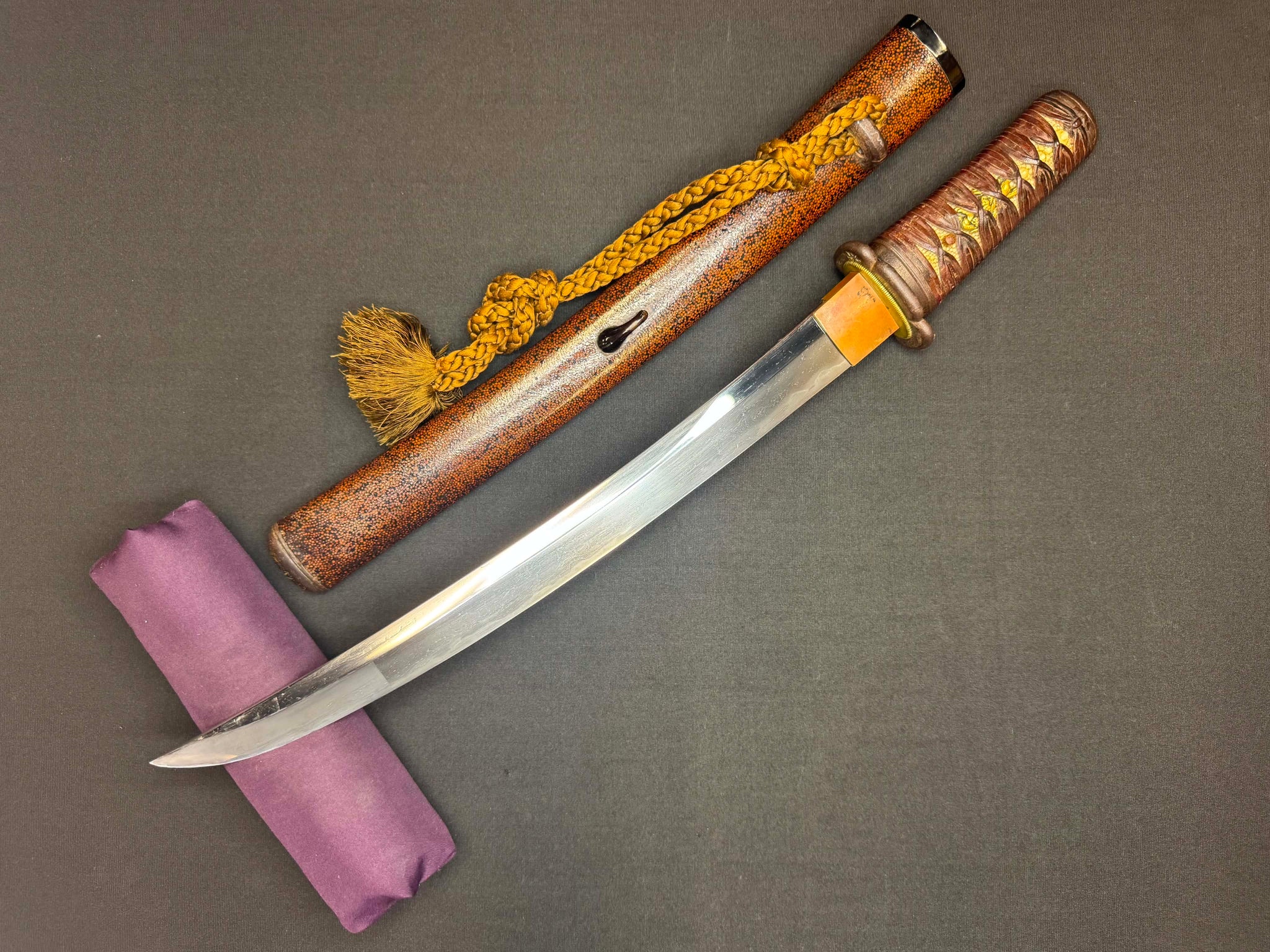 Antique Nihonto - okissaki Nagamaki naoshi in Wakizashi in Koshirae