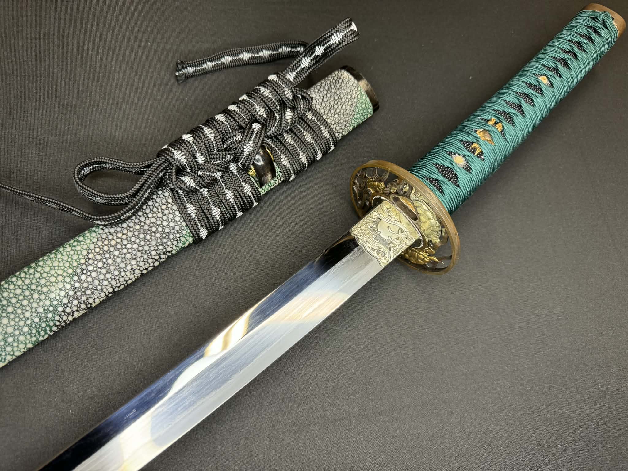 Phoenix Armory Craftsman Elite Katana - Snapping Turtle forge-folded Orishigane/Tamahagane