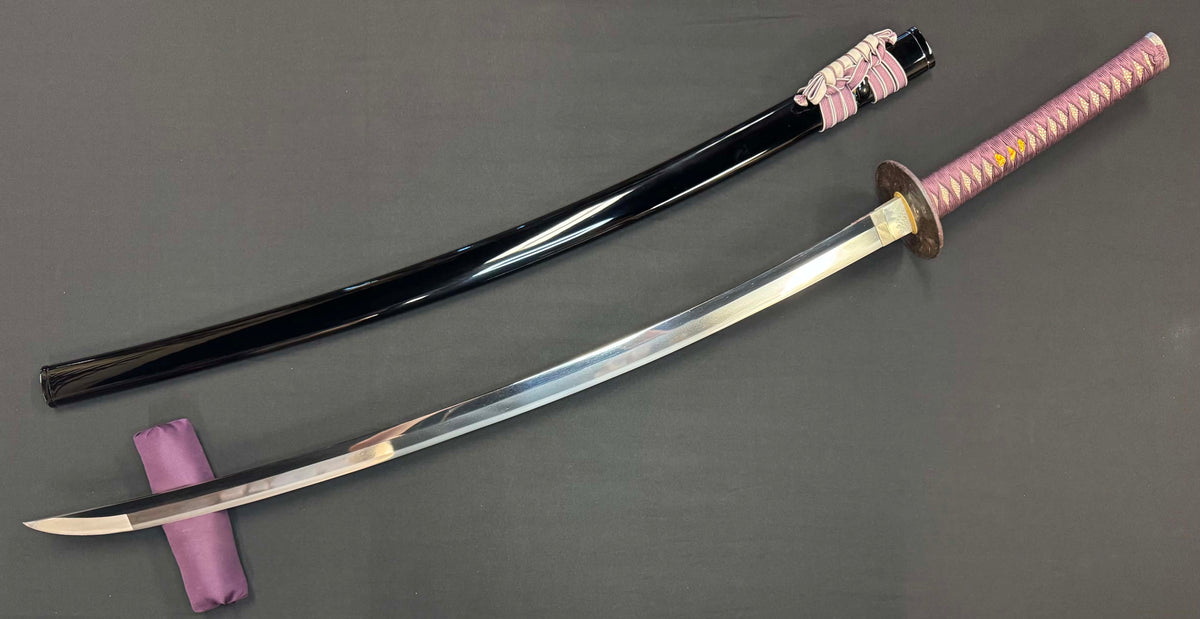 Antique Nihonto - Late Edo GIANT Katana with Koshirae, Signed Koshu Yori Katsuyamajo Minami Hisatsugu Saku Kore, Dated Tenpo 13 (1842) February, NBTHK Certified