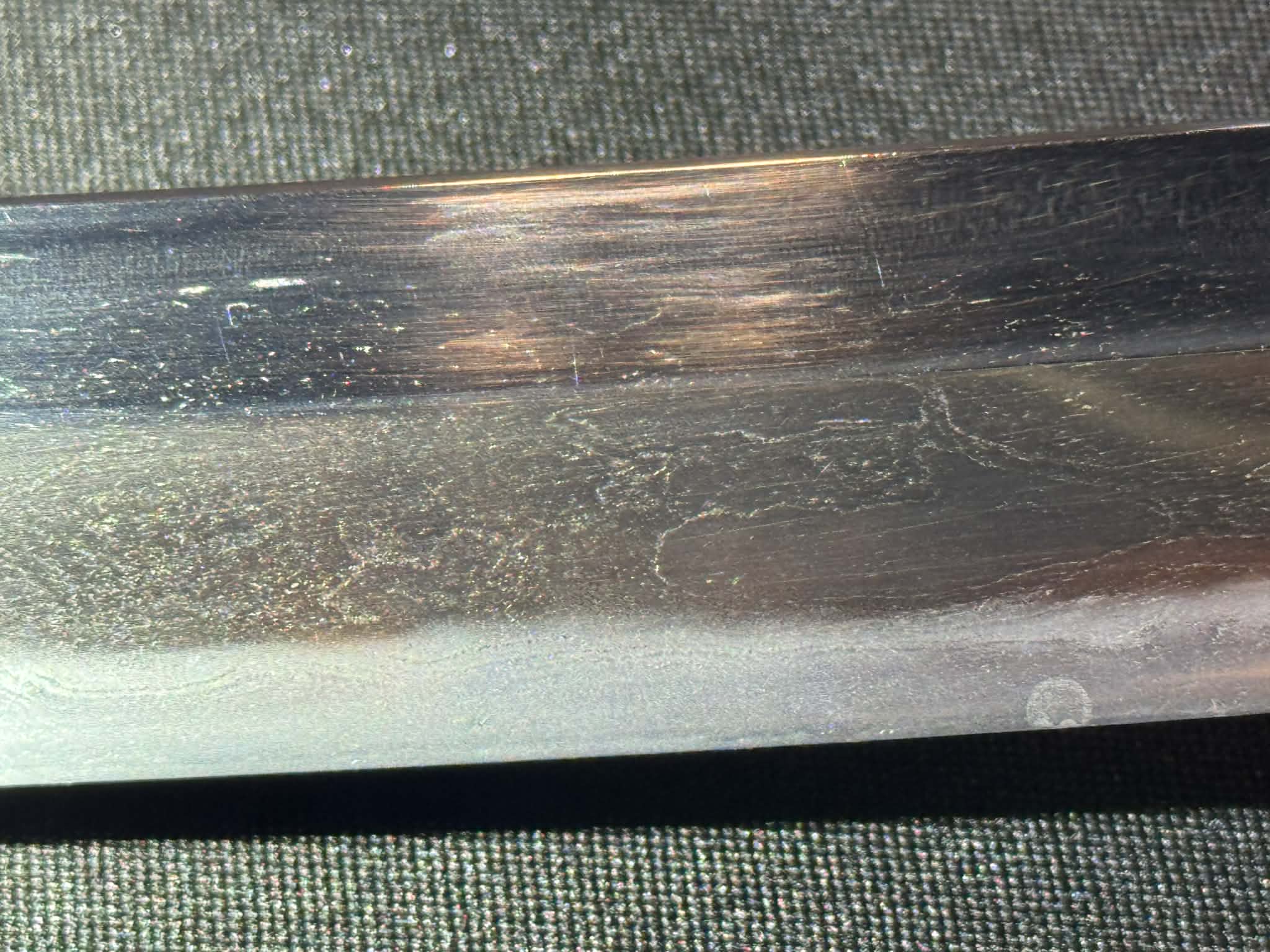 Antique Nihonto - Late Muromachi  (500 years old) Nagamaki Naoshi Wakizashi in Shirasaya, signed Yasunori (NBTHK certified)