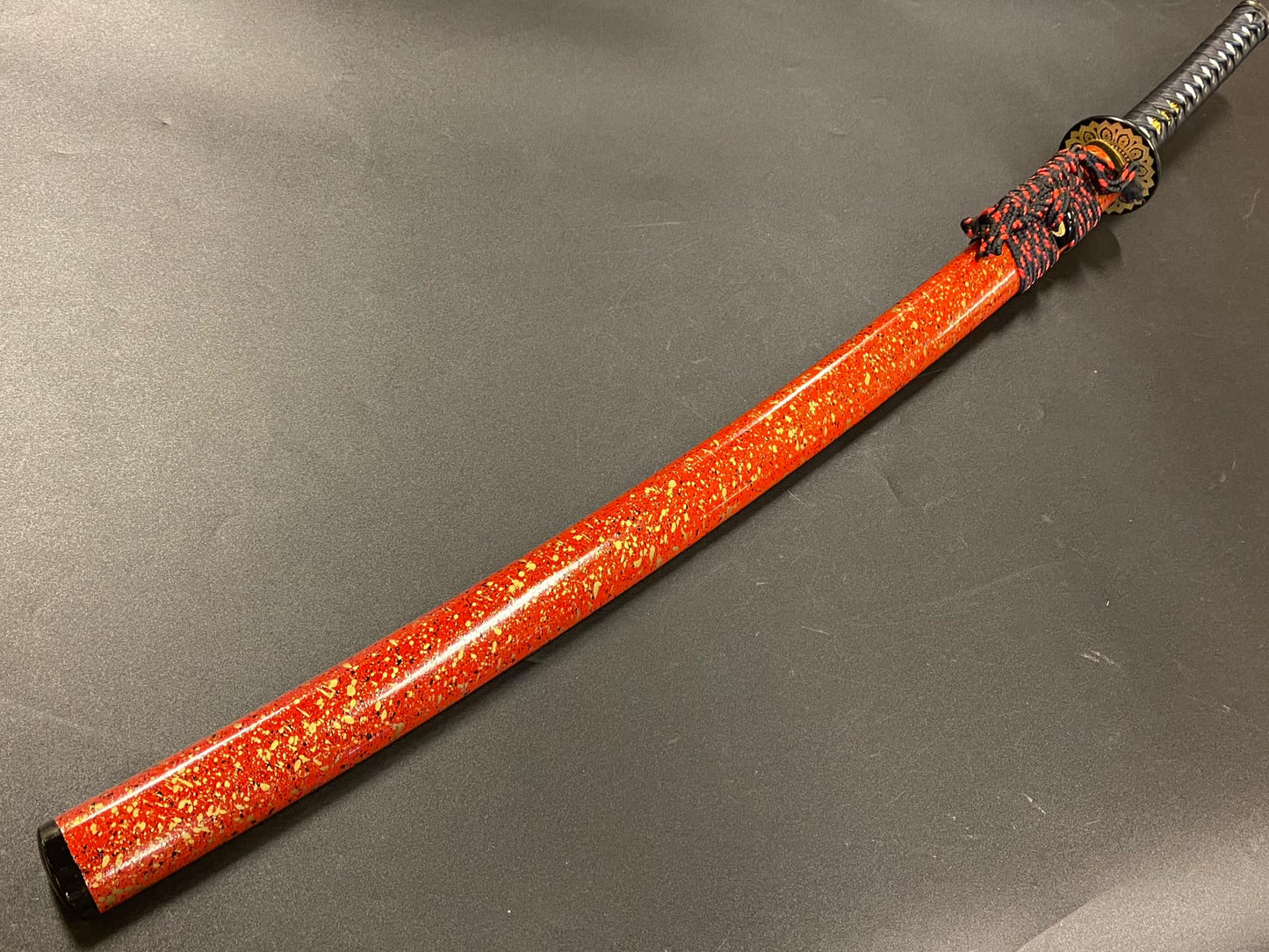 Bohihyu Katana - Red Kaleidescope - Folded Steel, clay tempered