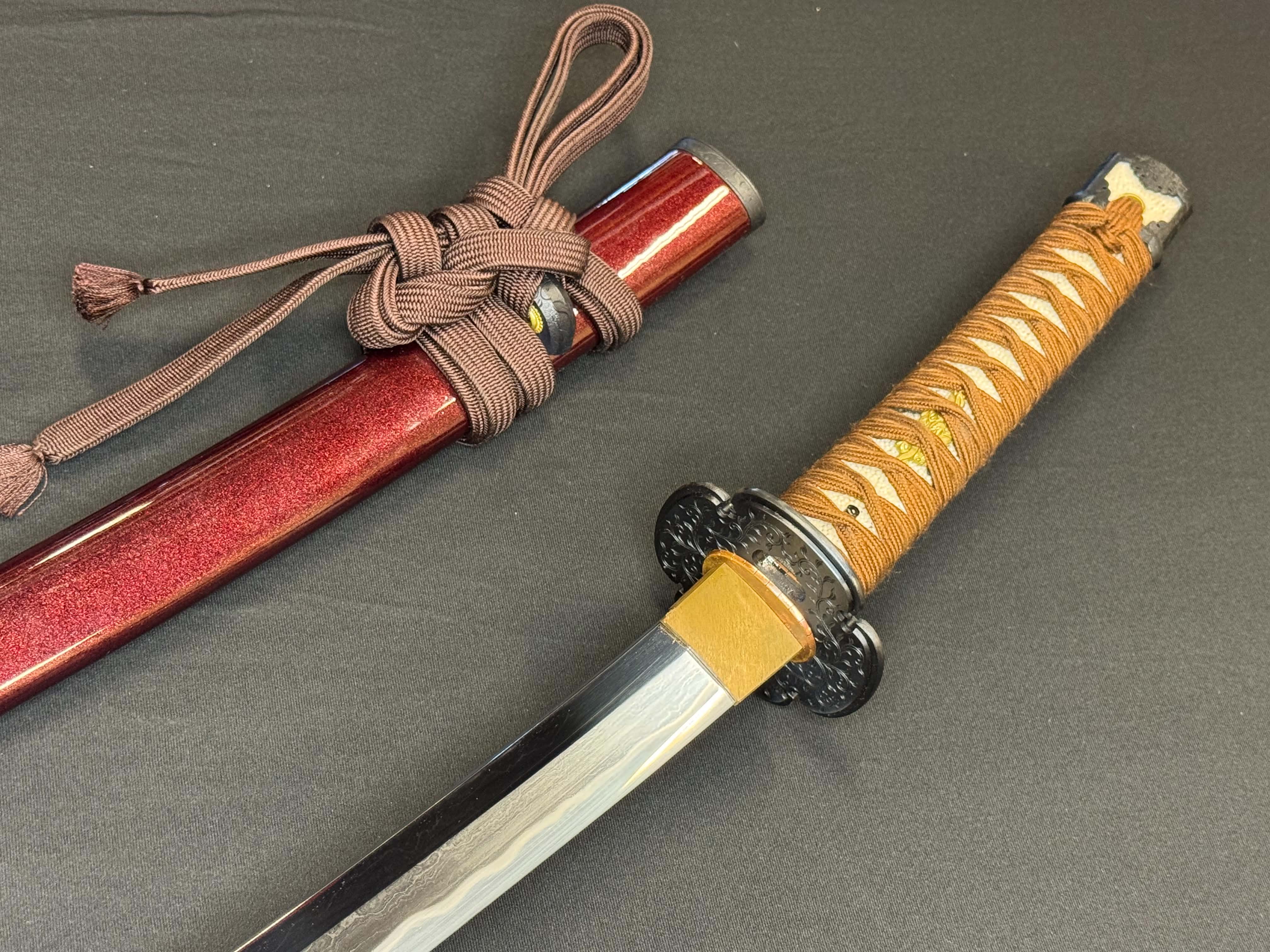 Masterwork Phoenix Armory Katana - Scarlet Vanguard Handachi Folded Steel