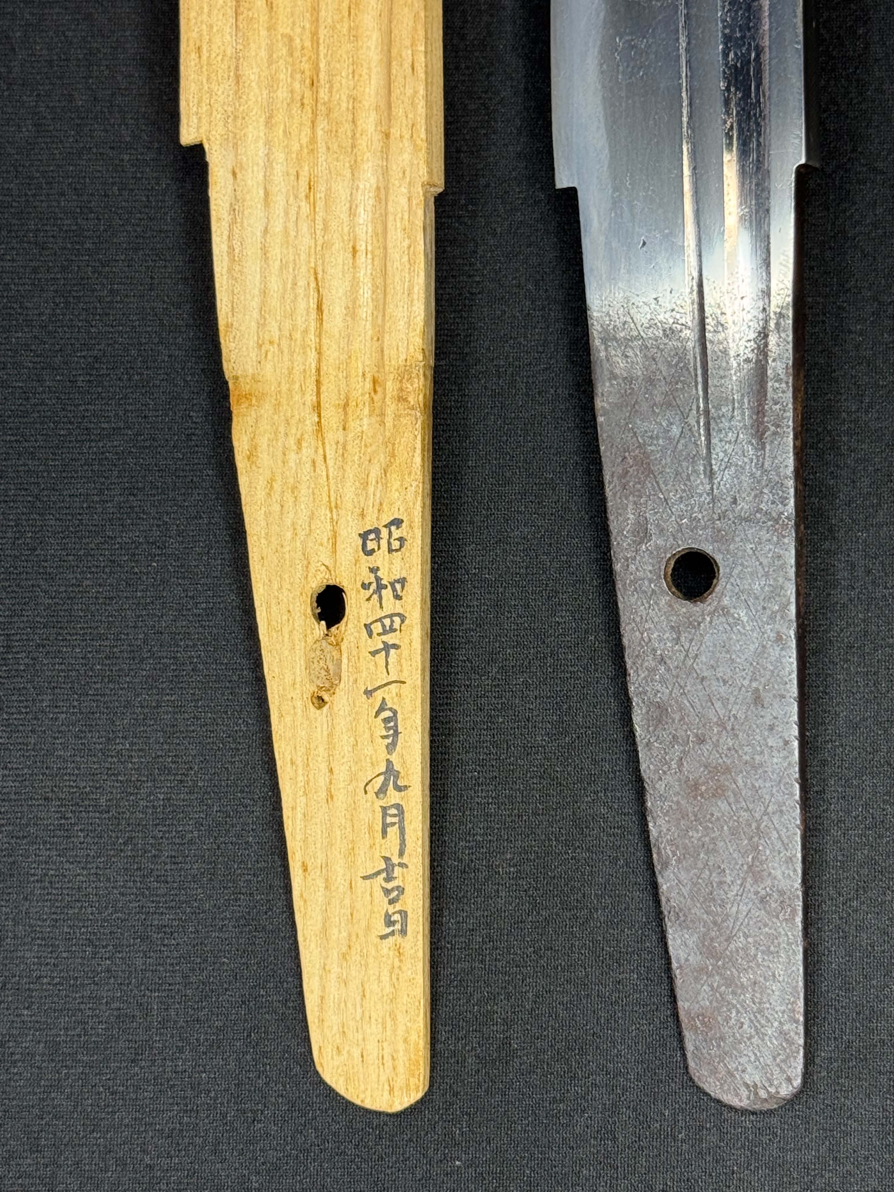 Antique Nihonto - Wakizashi with koshirae, Tsunagigaki attributed to Shimosaka