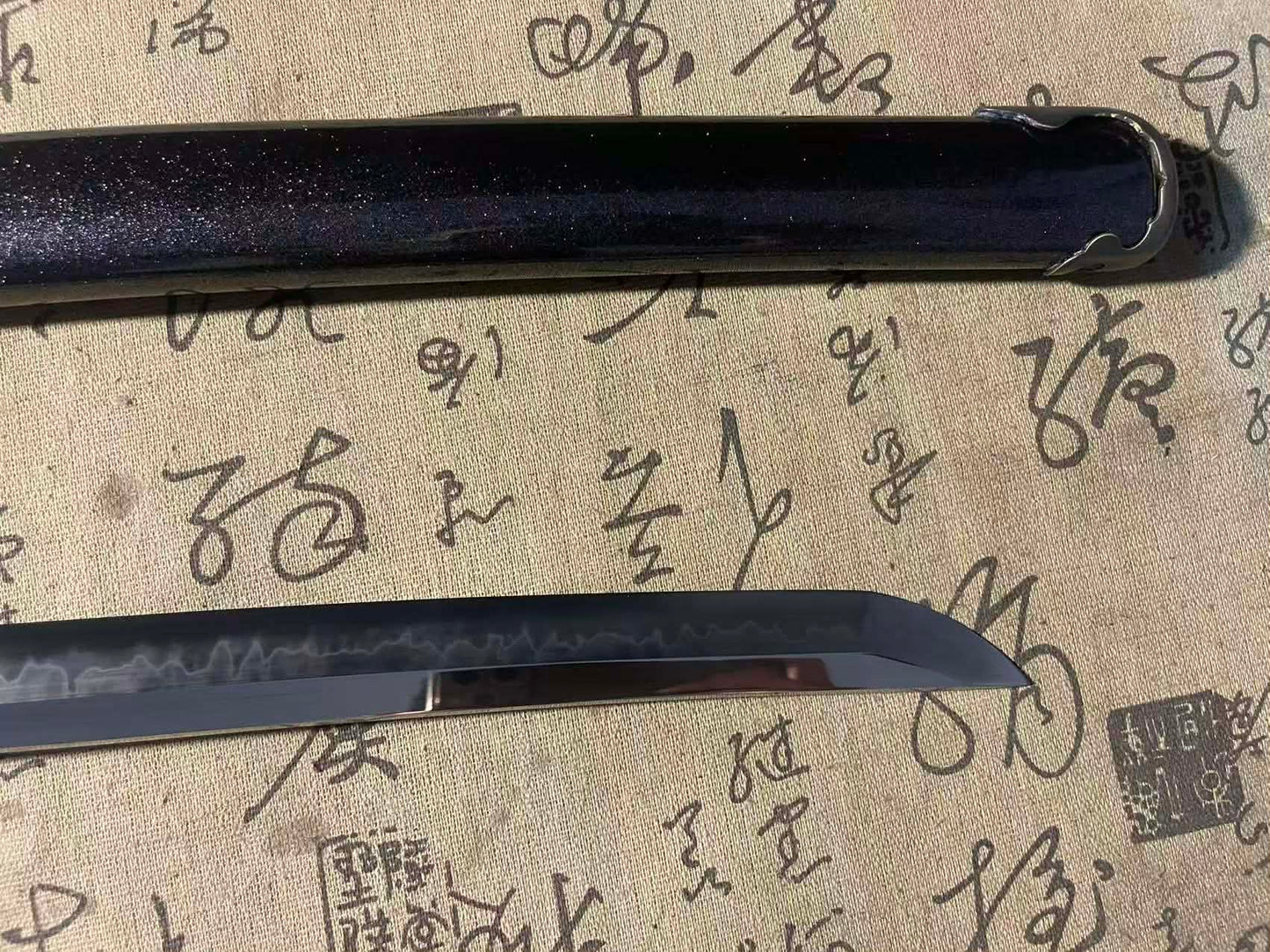 Cloudhammer Katana - Hidden Dragon, Cloud Dragon - sx105v Japanese Tool Steel - Ko-Choji Hamon
