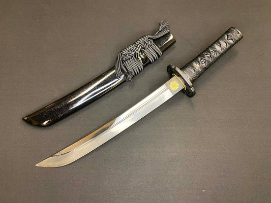 Phoenix Armory Naginata Naoshi Tanto - Night Chrysanthemum - T10 Clay Tempered Black