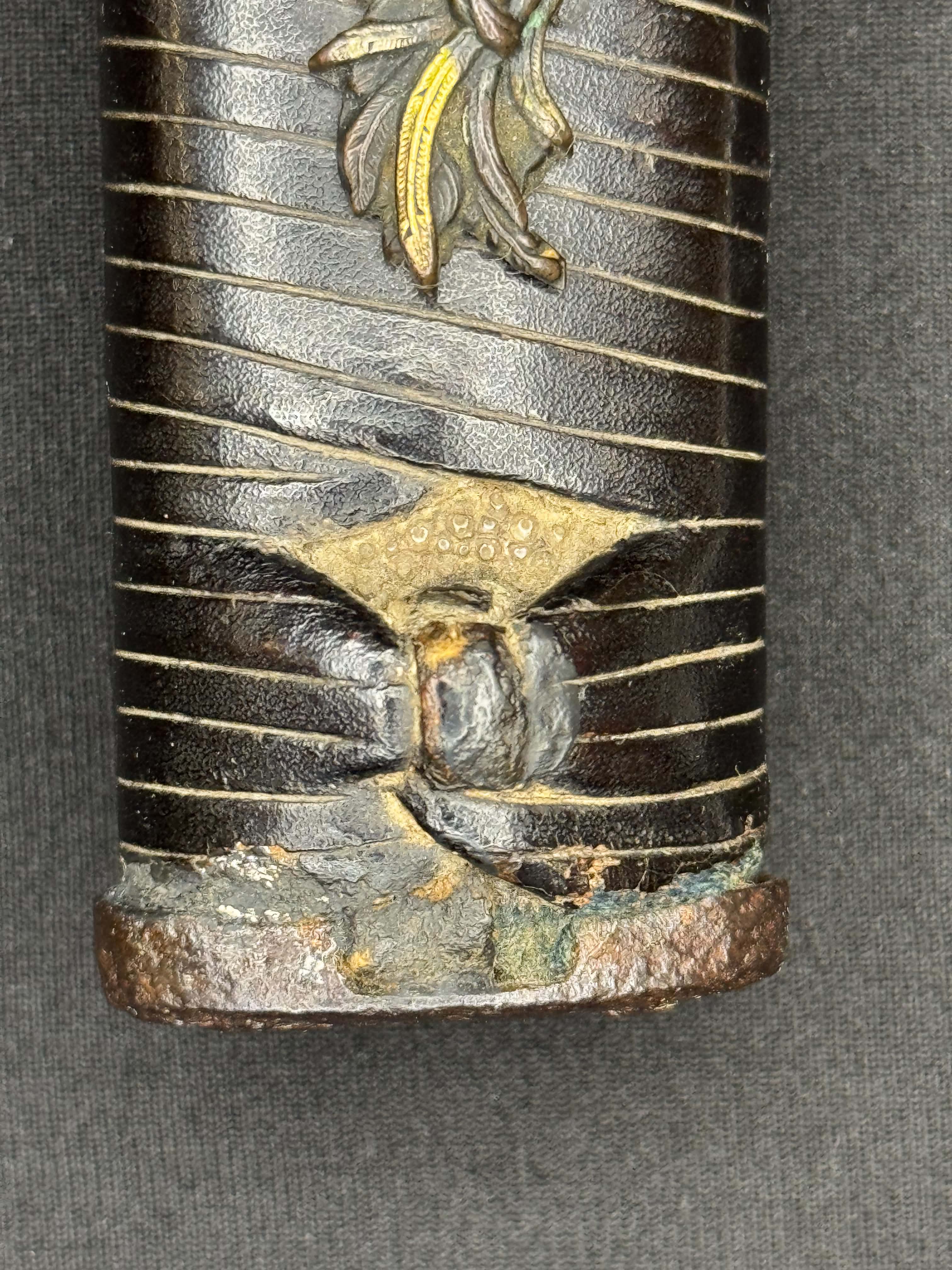 Antique Nihonto - WIDE Naginata Naoshi Wakizashi in Koshirae, signed Chikushu Ju Sa (unverified)