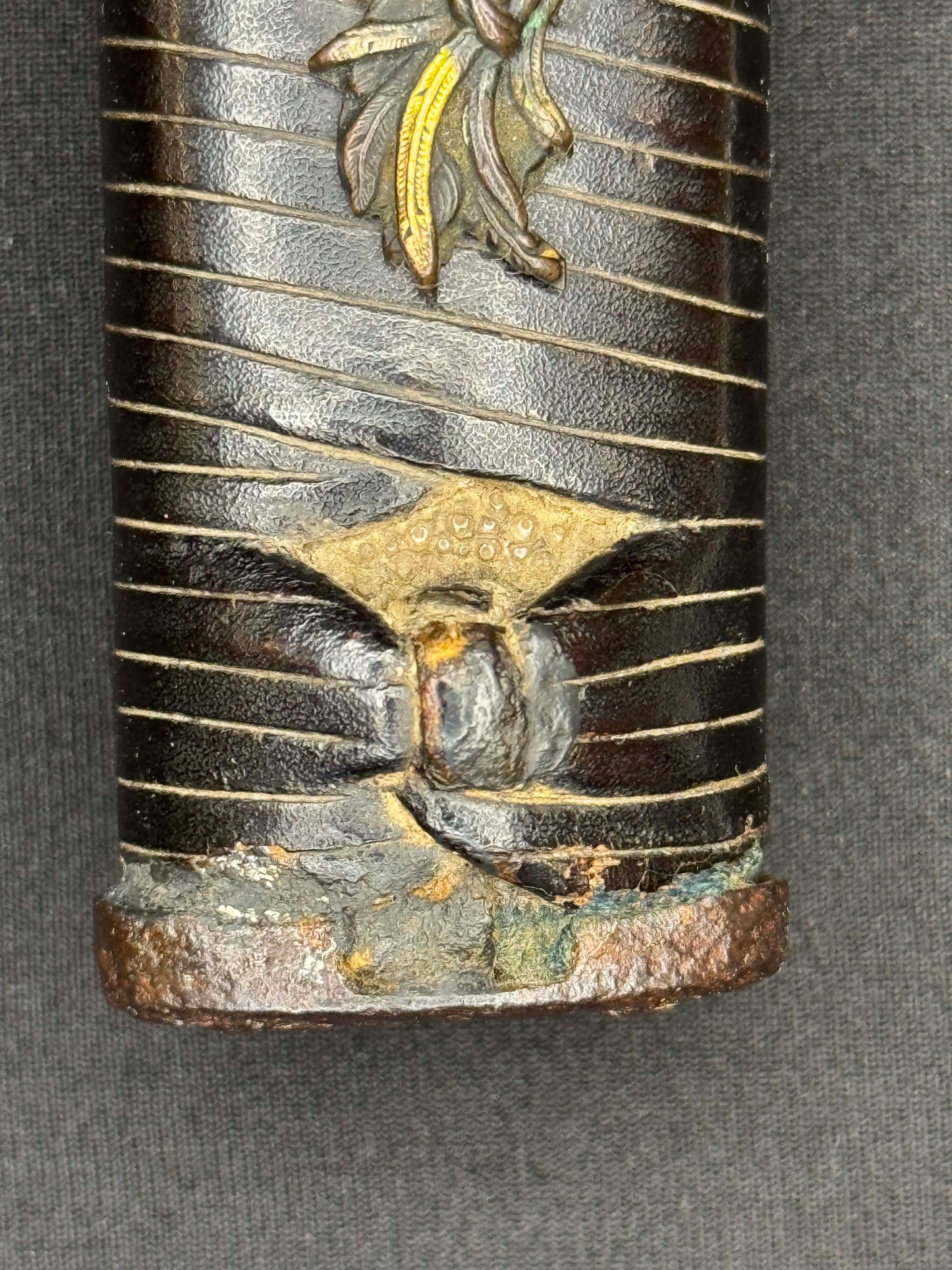 Antique Nihonto - WIDE Naginata Naoshi Wakizashi in Koshirae, signed Chikushu Ju Sa (unverified)