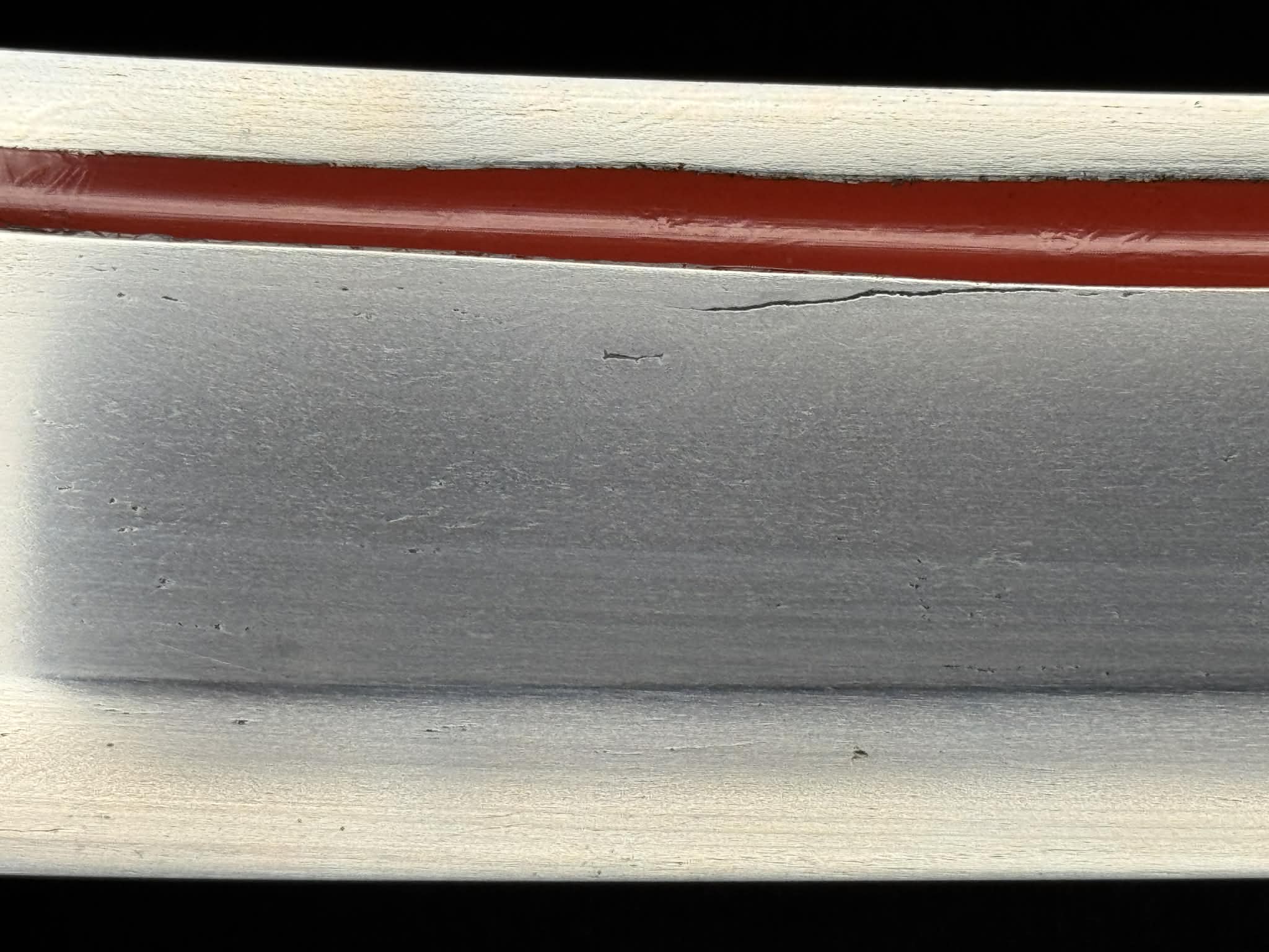 Antique Nihonto - Naginata Naoshi Katakiriha Wakizashi in Shirasaya - signed Echizen no Kuni Ju Kanetane (unverified)