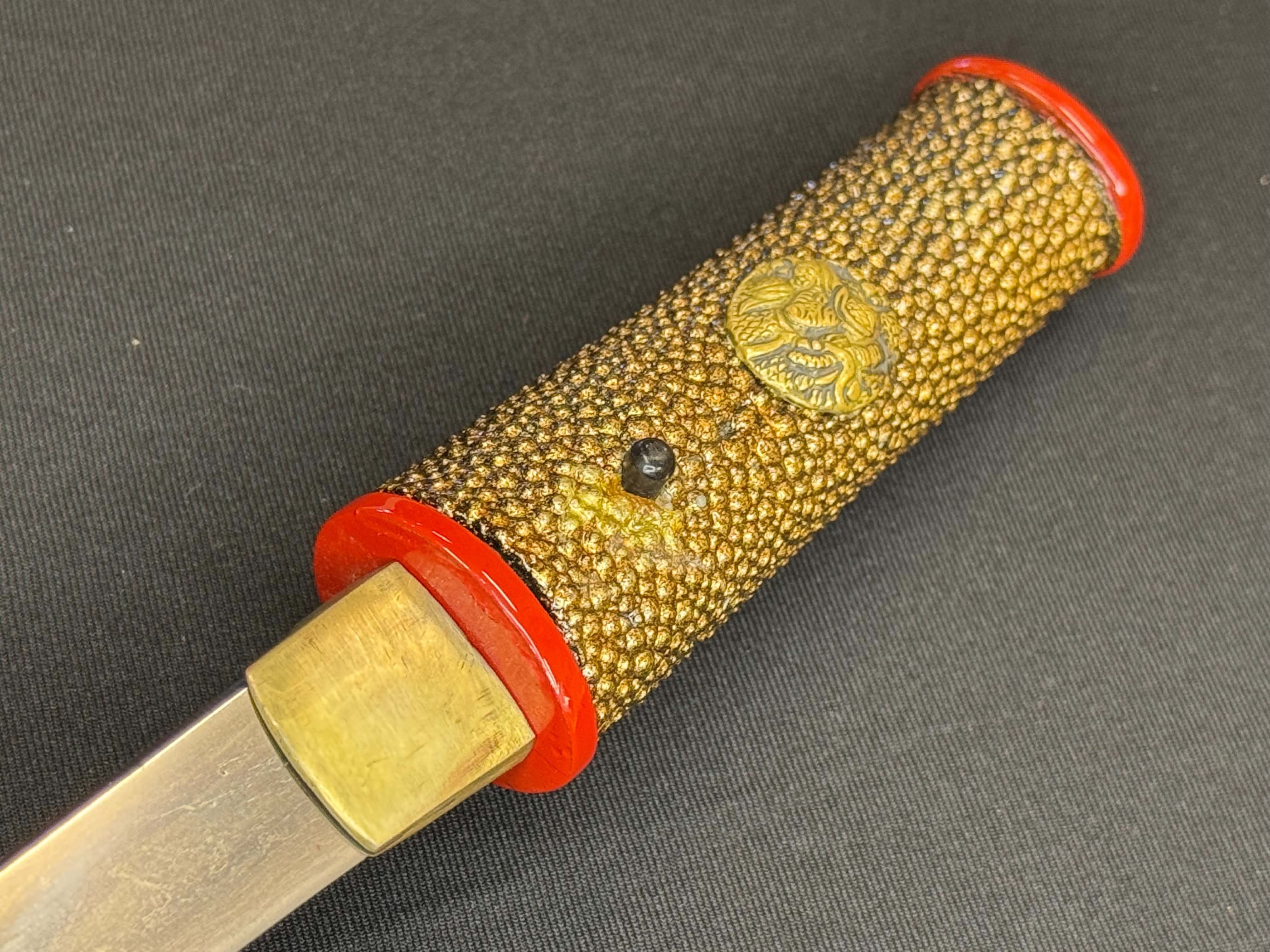 Antique Nihonto - Tanto with Koshirae, signed Yoshimitsu, NBTHK attributed to Tosa