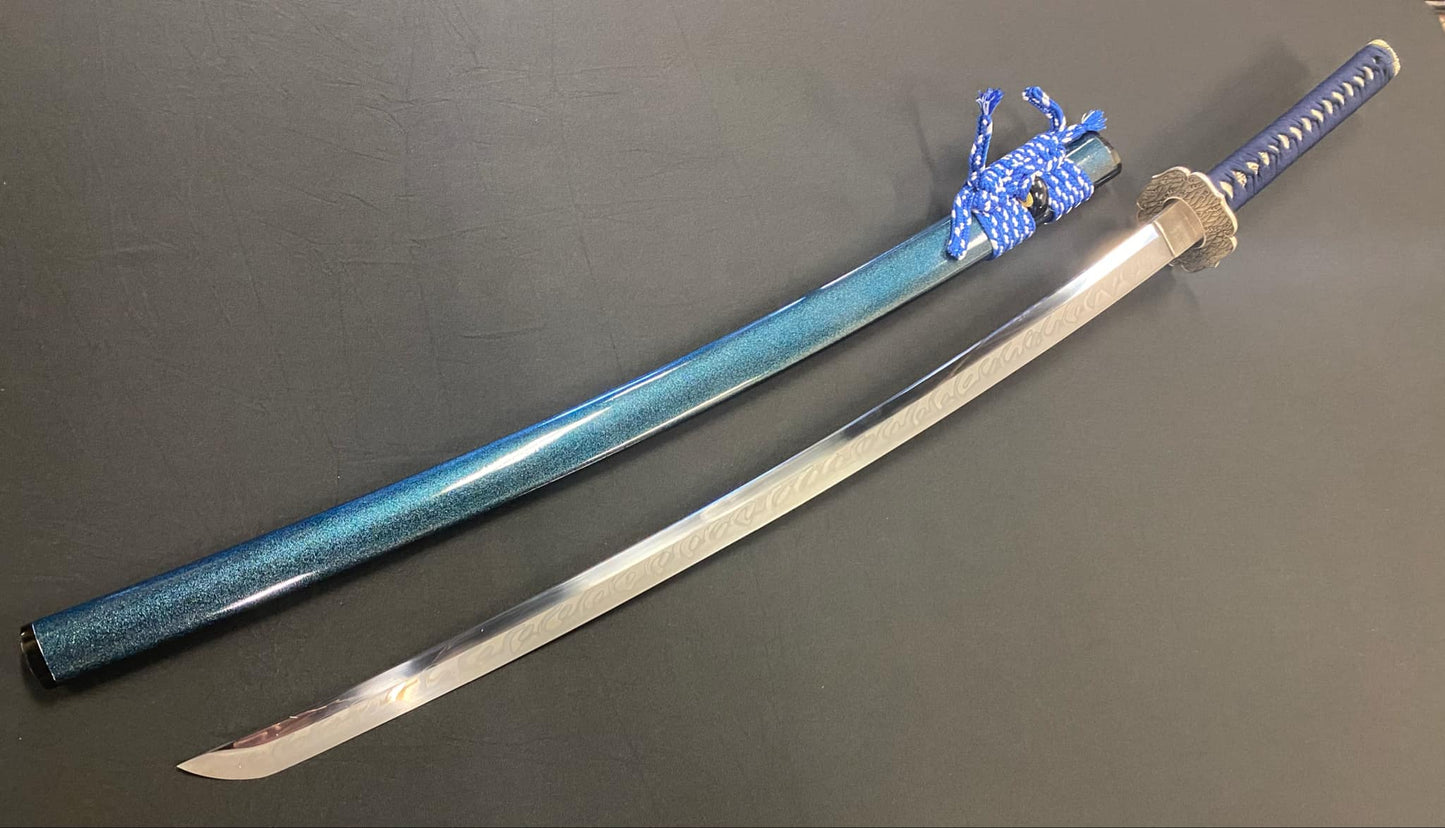 Moritaka Razor Prestige Katana - Sea Foam - T10 Clay-Tempered Tsunami Hamon