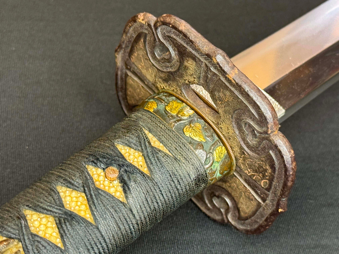 Antique Nihonto - LONG Late Edo Katana with Koshirae, NBTHK attributed to Banryusai Michitoshi