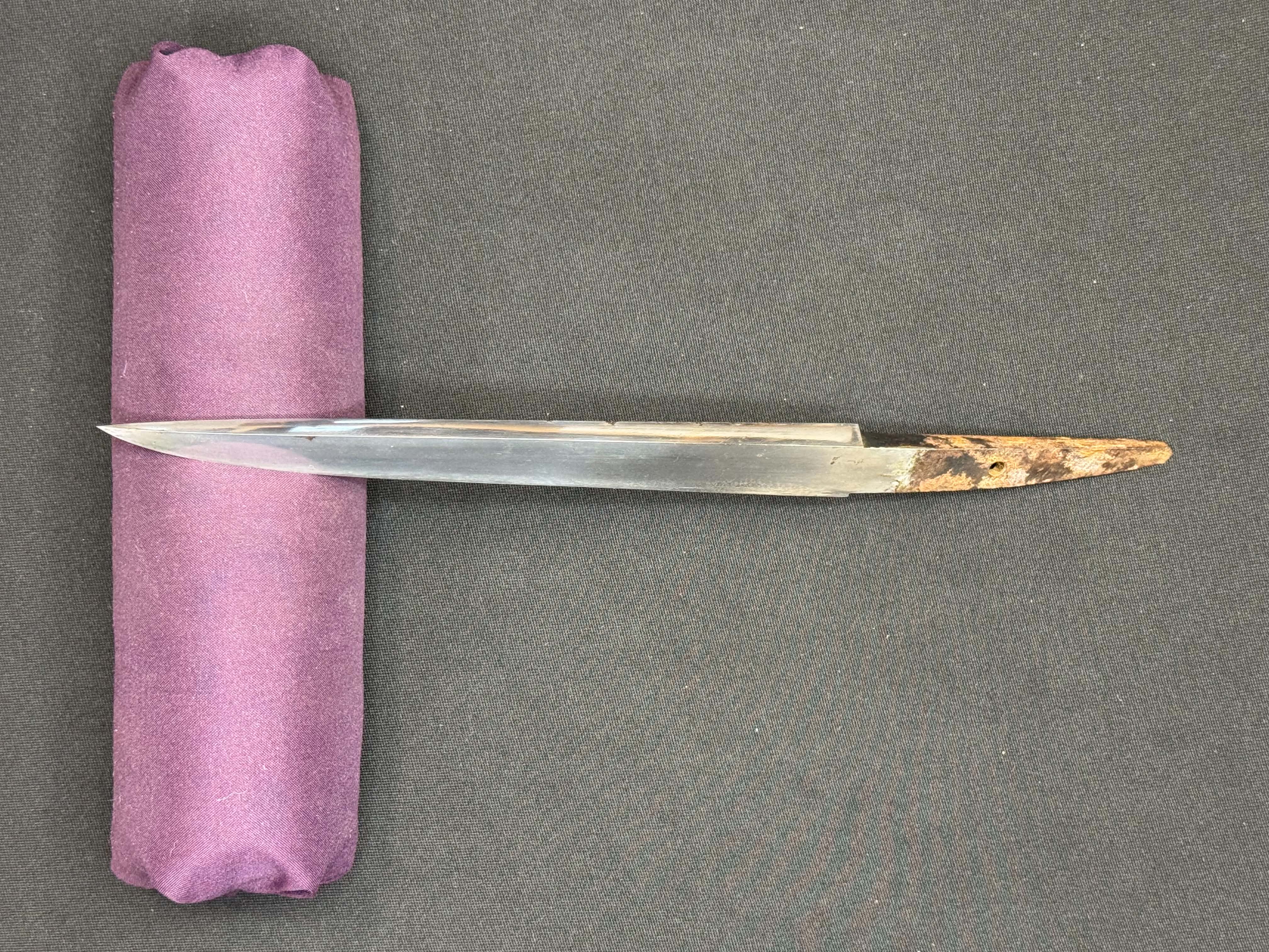 Antique Nihonto - Early Edo (400 years old,) thiccc Yoroi Doshi Armor Piercer Tanto in koshirae, Dated Keicho 9 (1604)