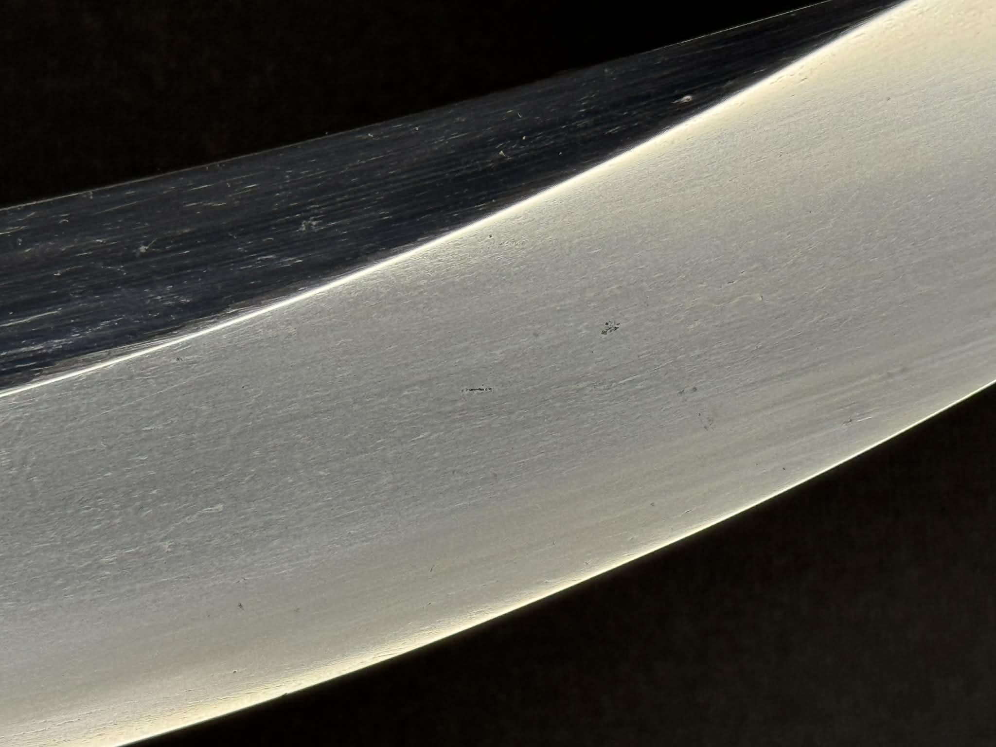 Antique Nihonto - Naginata Naoshi Katakiriha Wakizashi in Shirasaya - signed Echizen no Kuni Ju Kanetane (unverified)