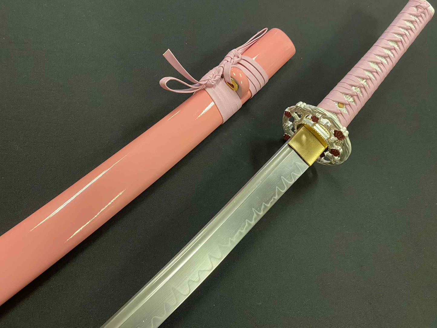 Shogun Steel Katana - Pink Plum - T10 Clay tempered Steel